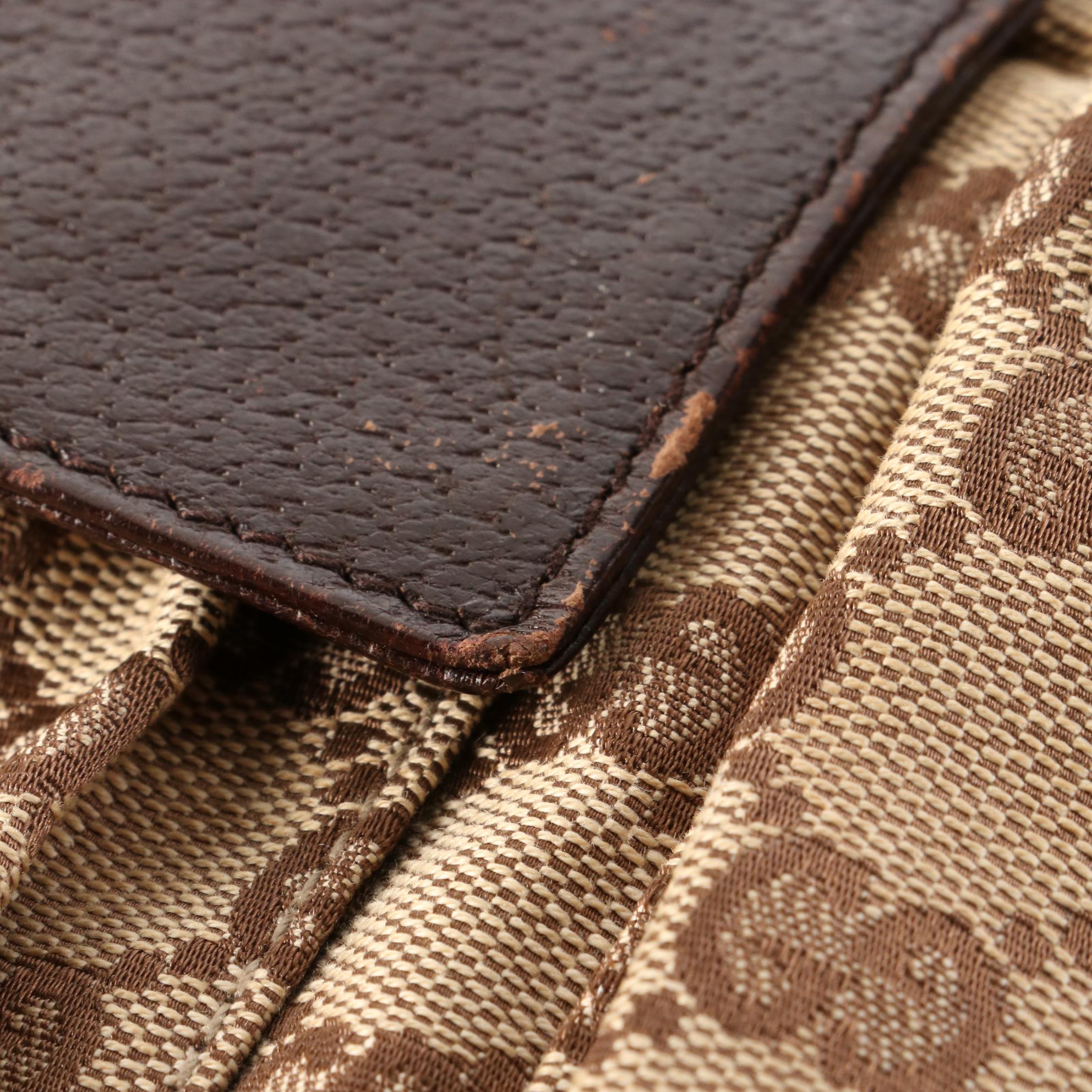 Gucci Belt Bag in GG Canvas and Brown Cinghiale Leather