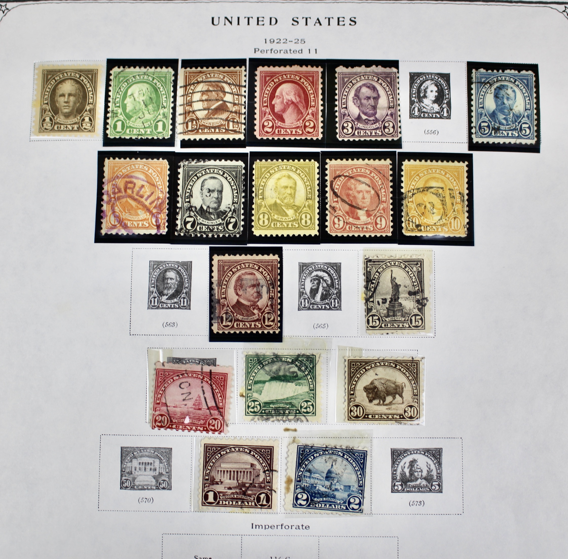 Early U.S. Postage Stamp Collection, 1869 to 1922