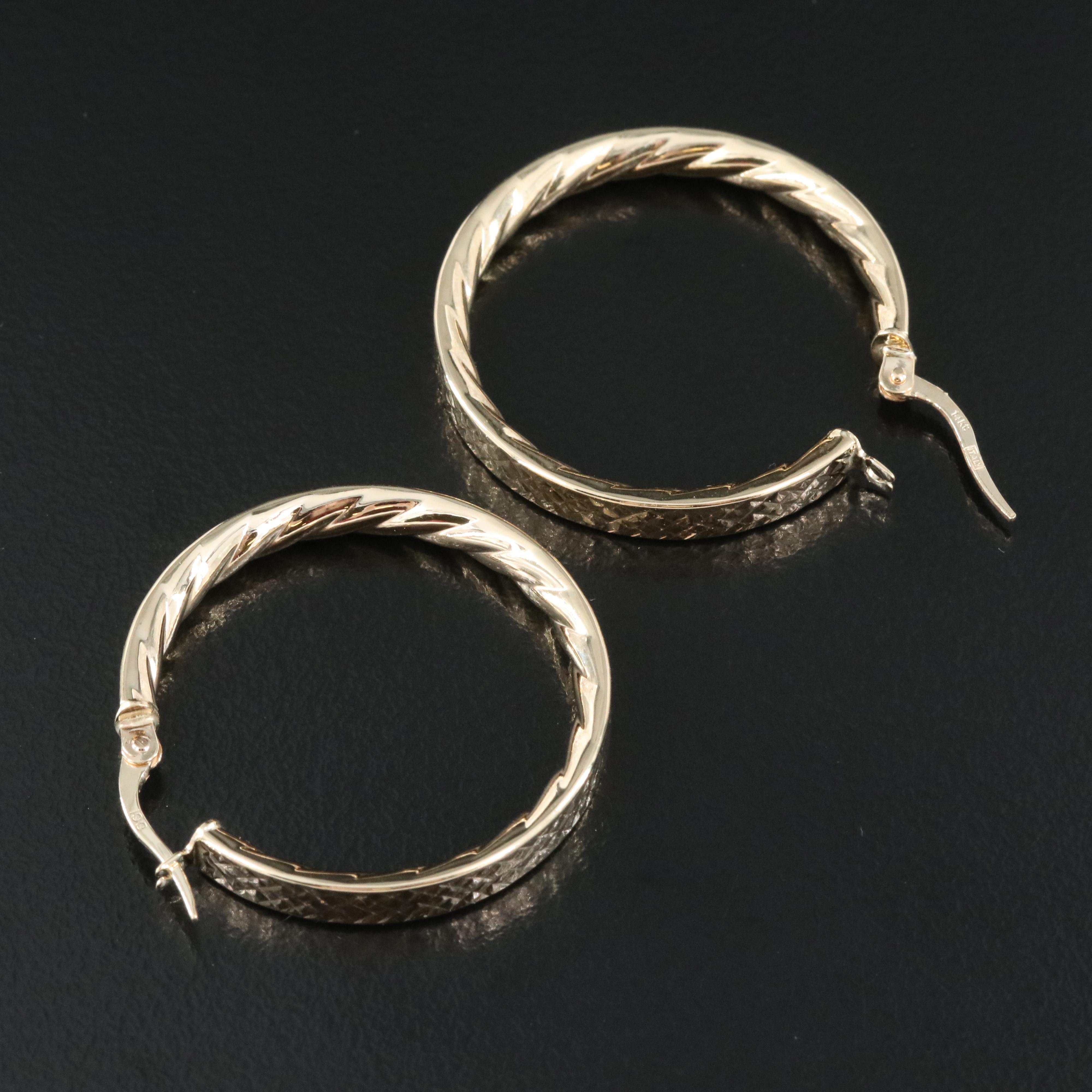 Italian 14K Hoop Earrings