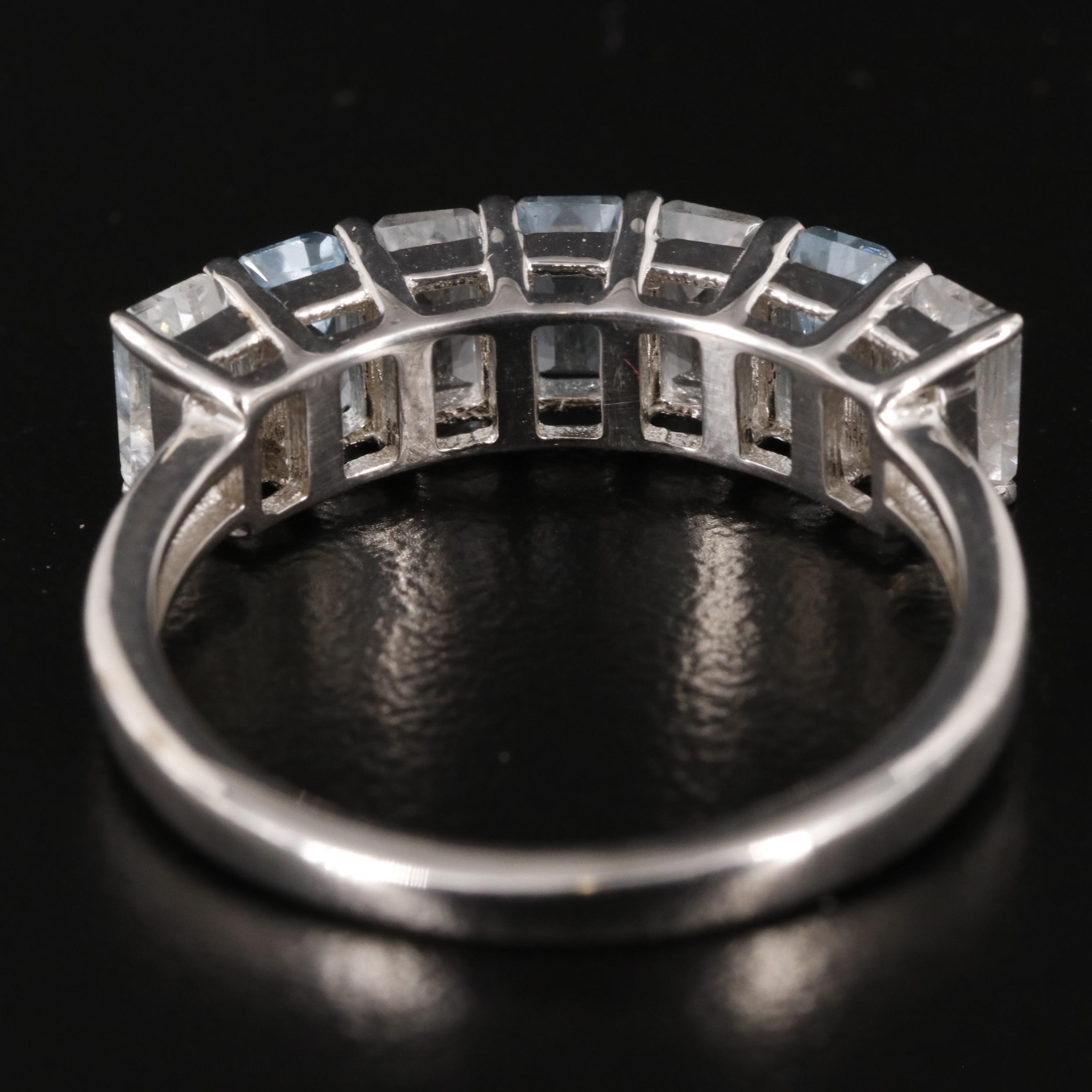 Sterling Blue and White Topaz Band