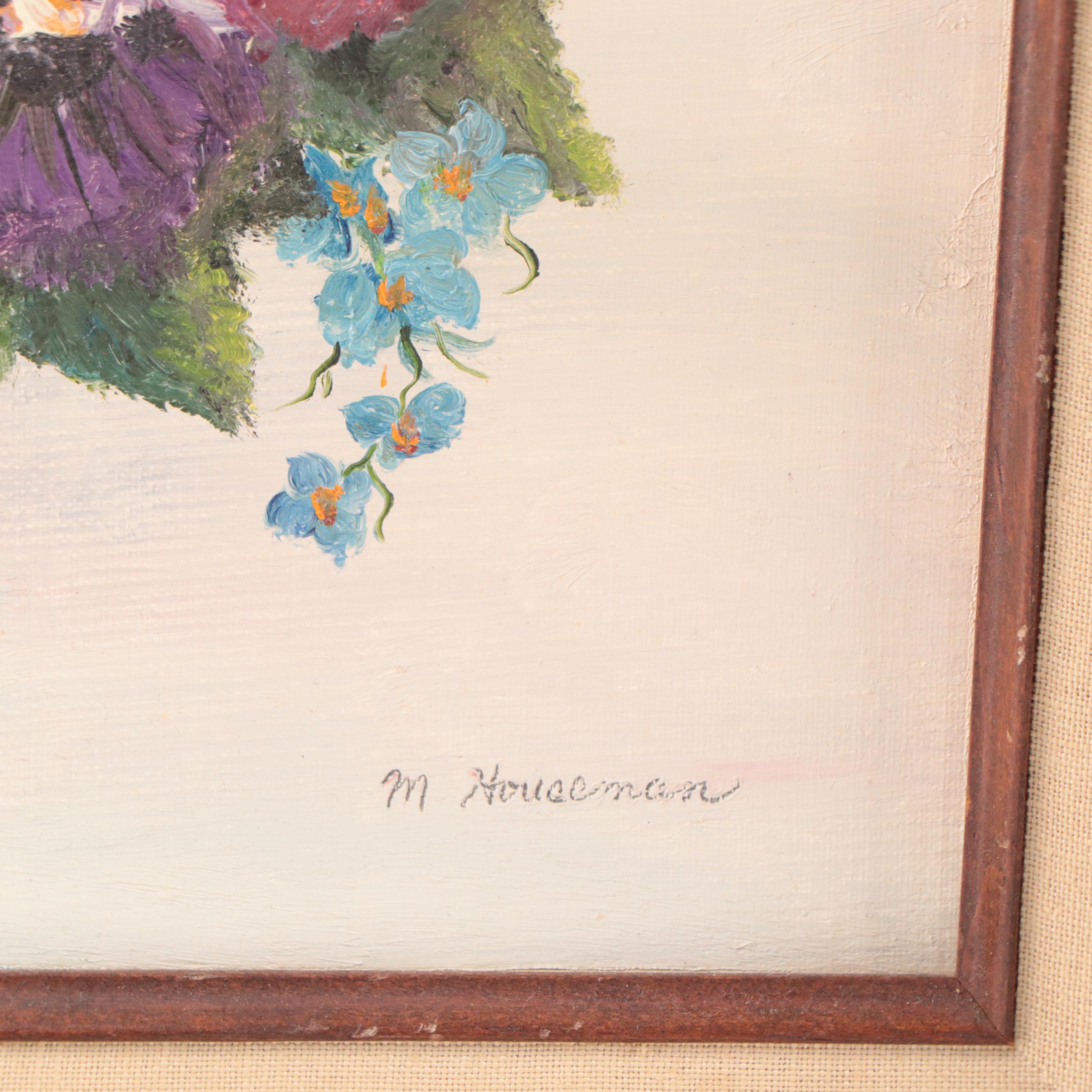 Maxine Houseman Oil Painting "Pansies In Bloom"