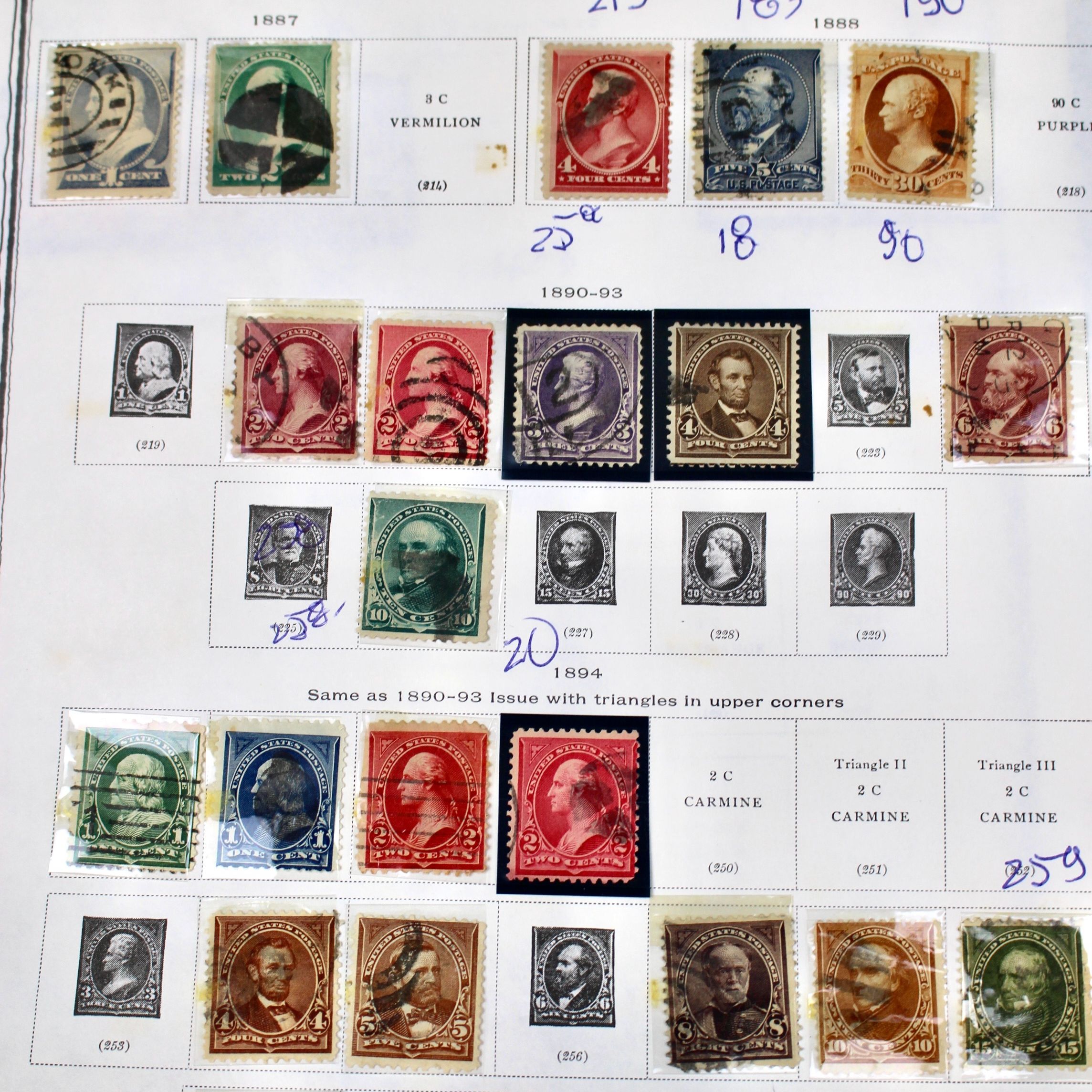 Early U.S. Postage Stamp Collection, 1869 to 1922