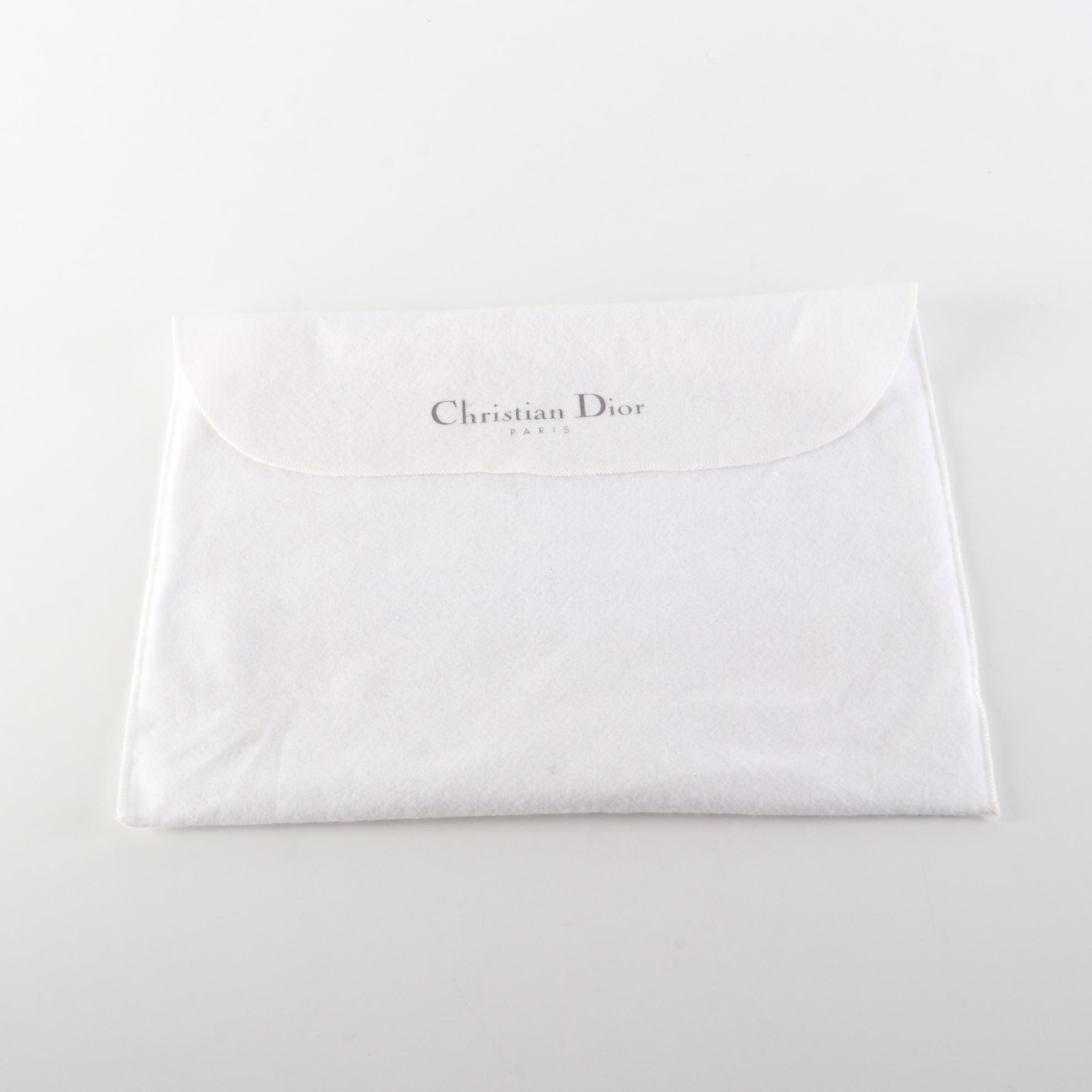 Christian Dior Zip Pouch in Oblique Monogram Canvas with Leather Trim