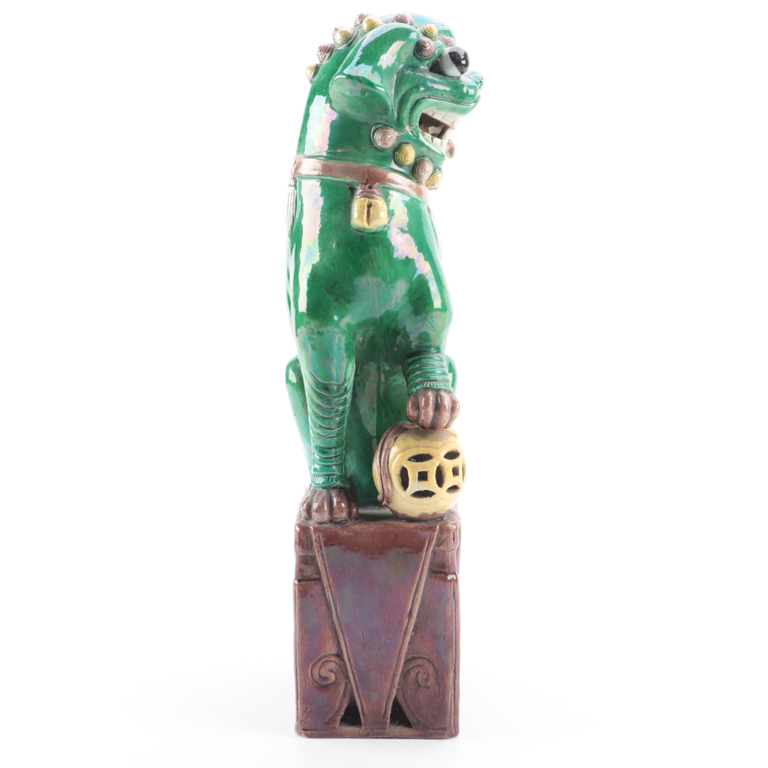 Chinese Guardian Lion Ceramic Figurines