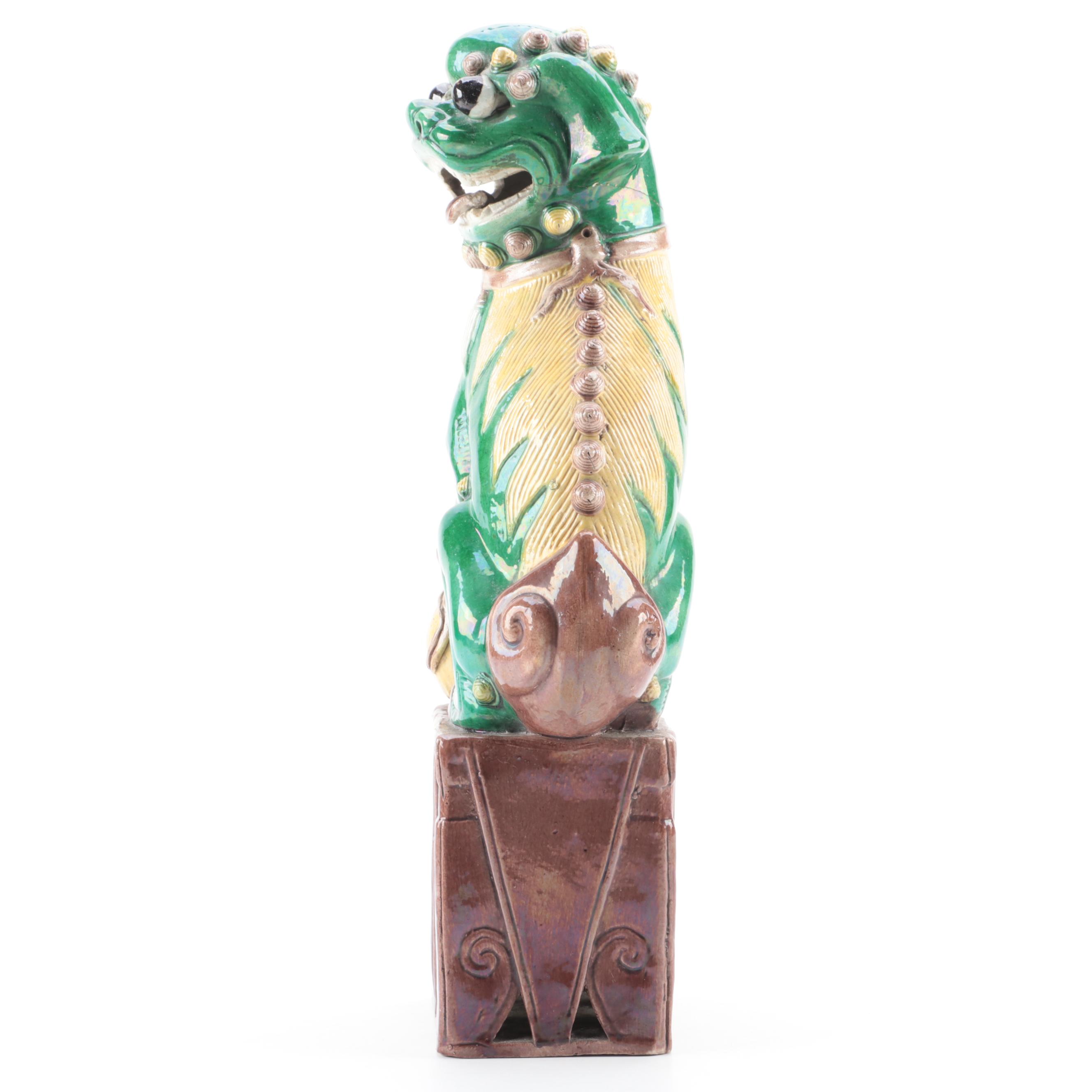 Chinese Guardian Lion Ceramic Figurines