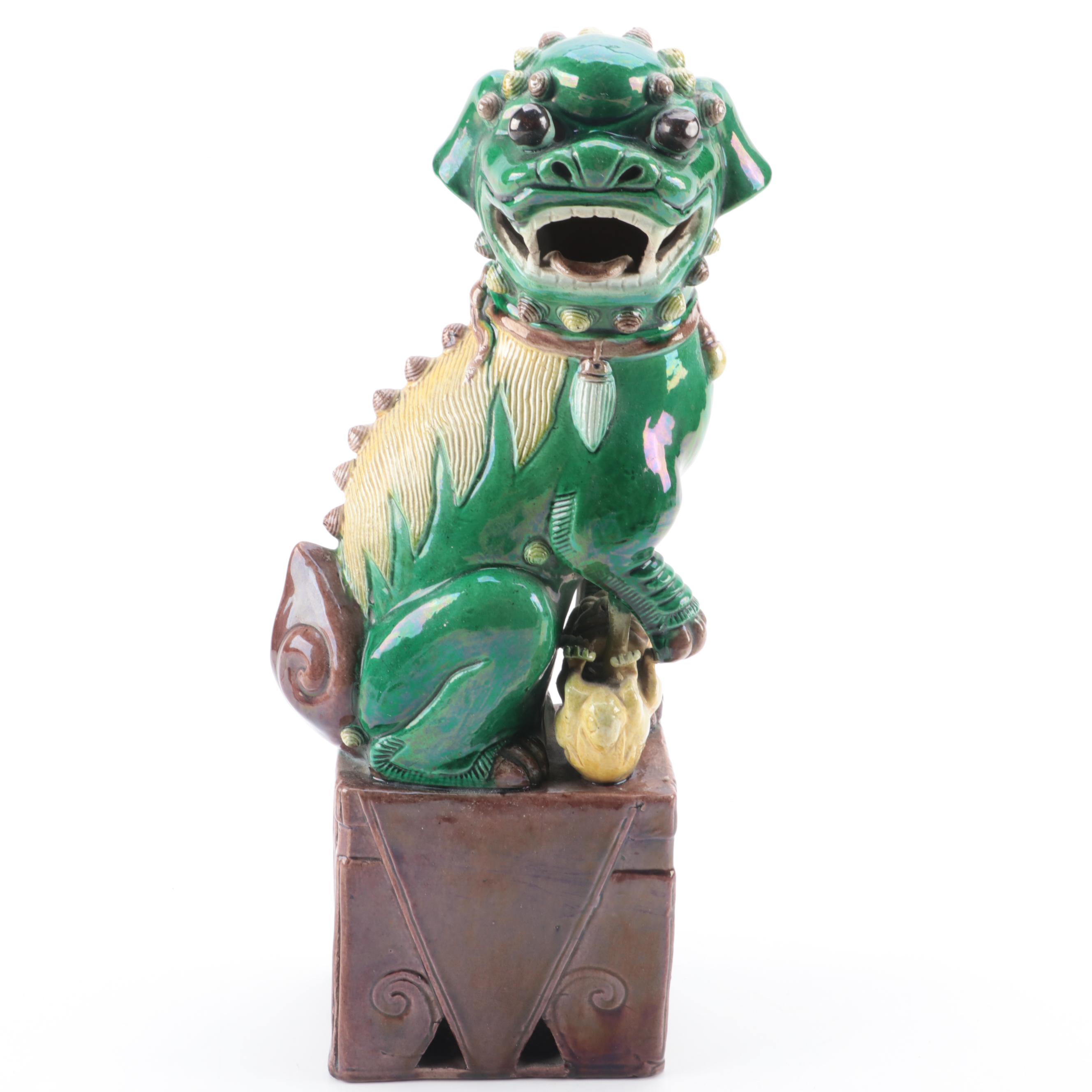 Chinese Guardian Lion Ceramic Figurines