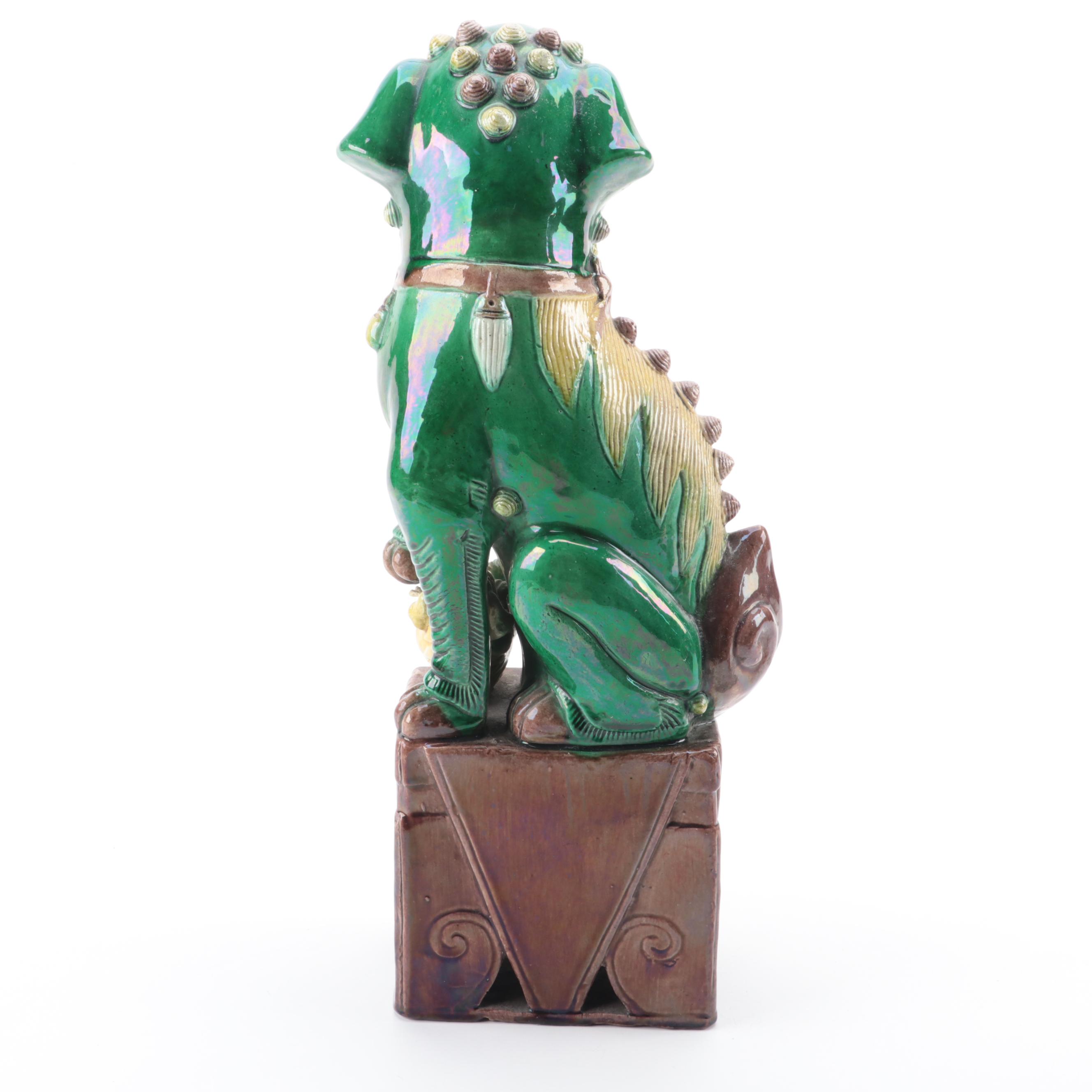 Chinese Guardian Lion Ceramic Figurines