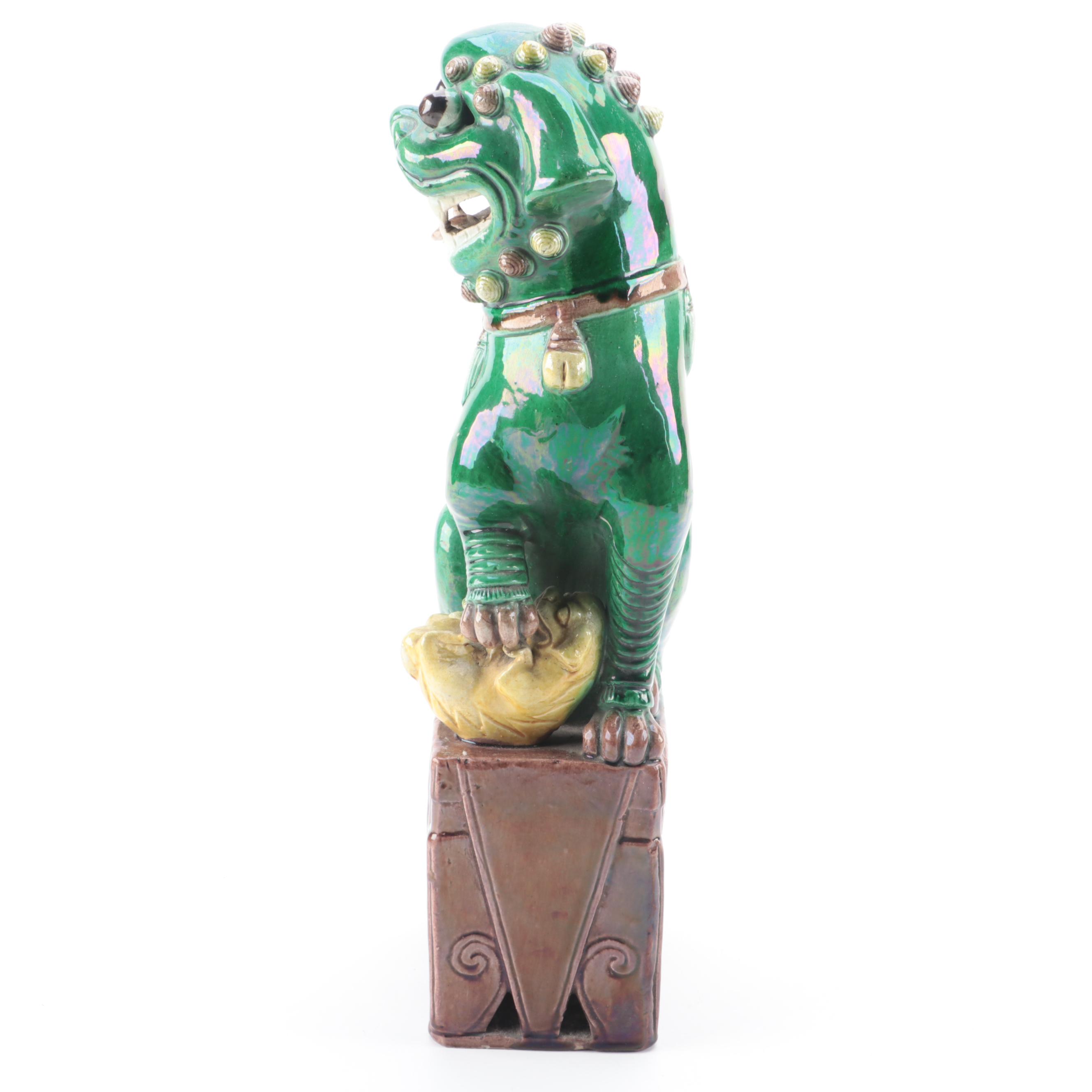 Chinese Guardian Lion Ceramic Figurines