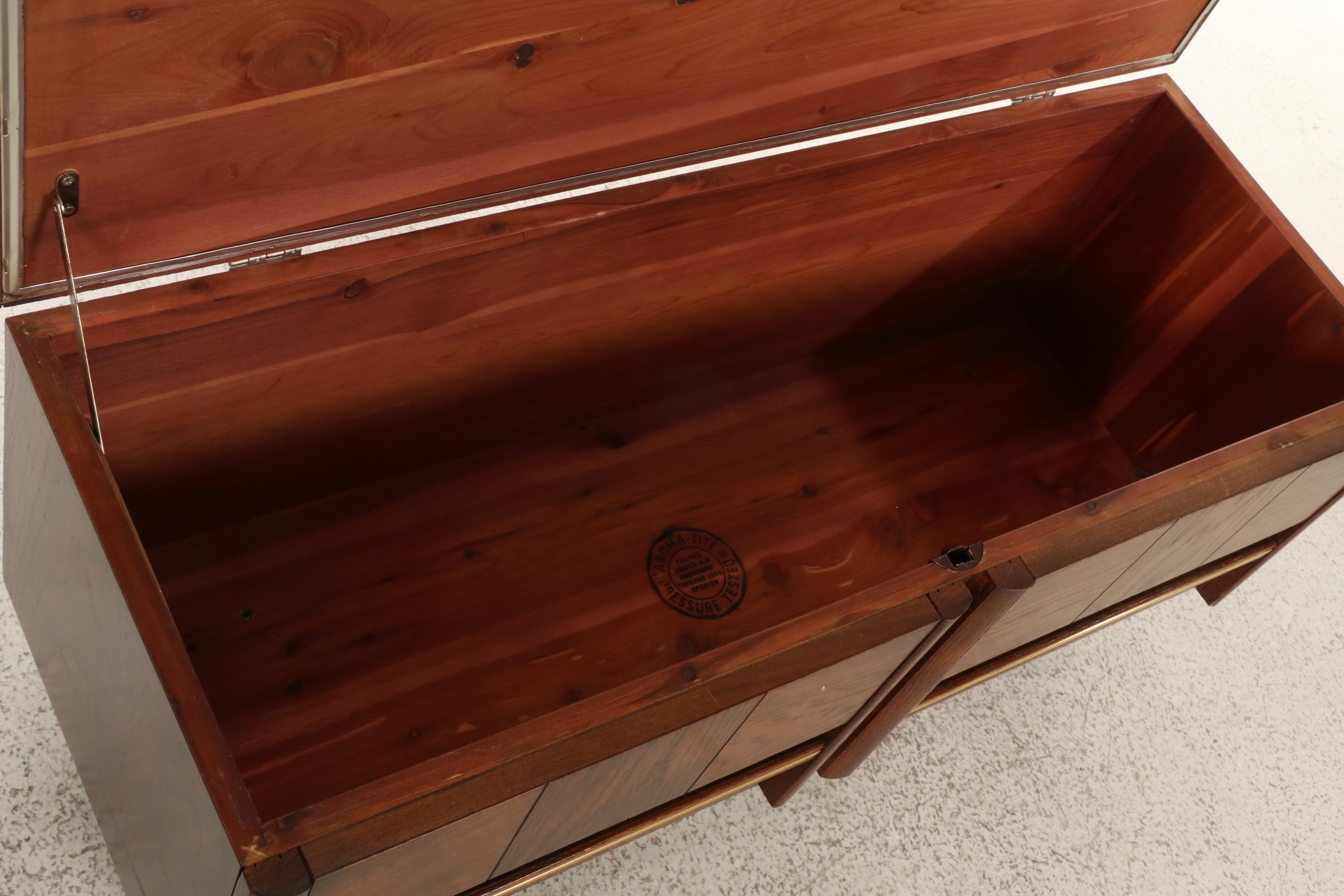 Lane "Aroma-Tite" Oak and Cedar-Lined Blanket Chest on Casters, 1970s
