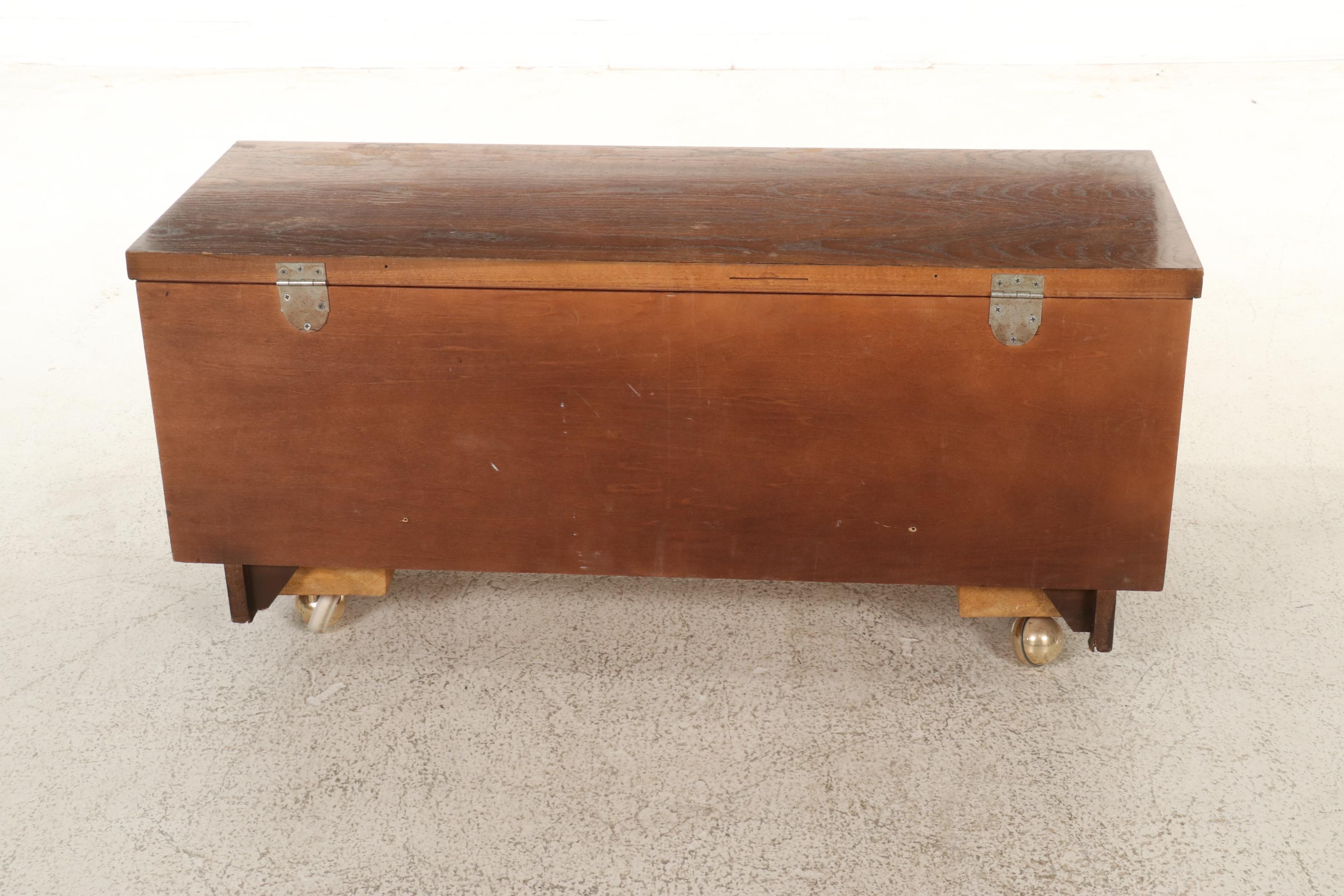Lane "Aroma-Tite" Oak and Cedar-Lined Blanket Chest on Casters, 1970s