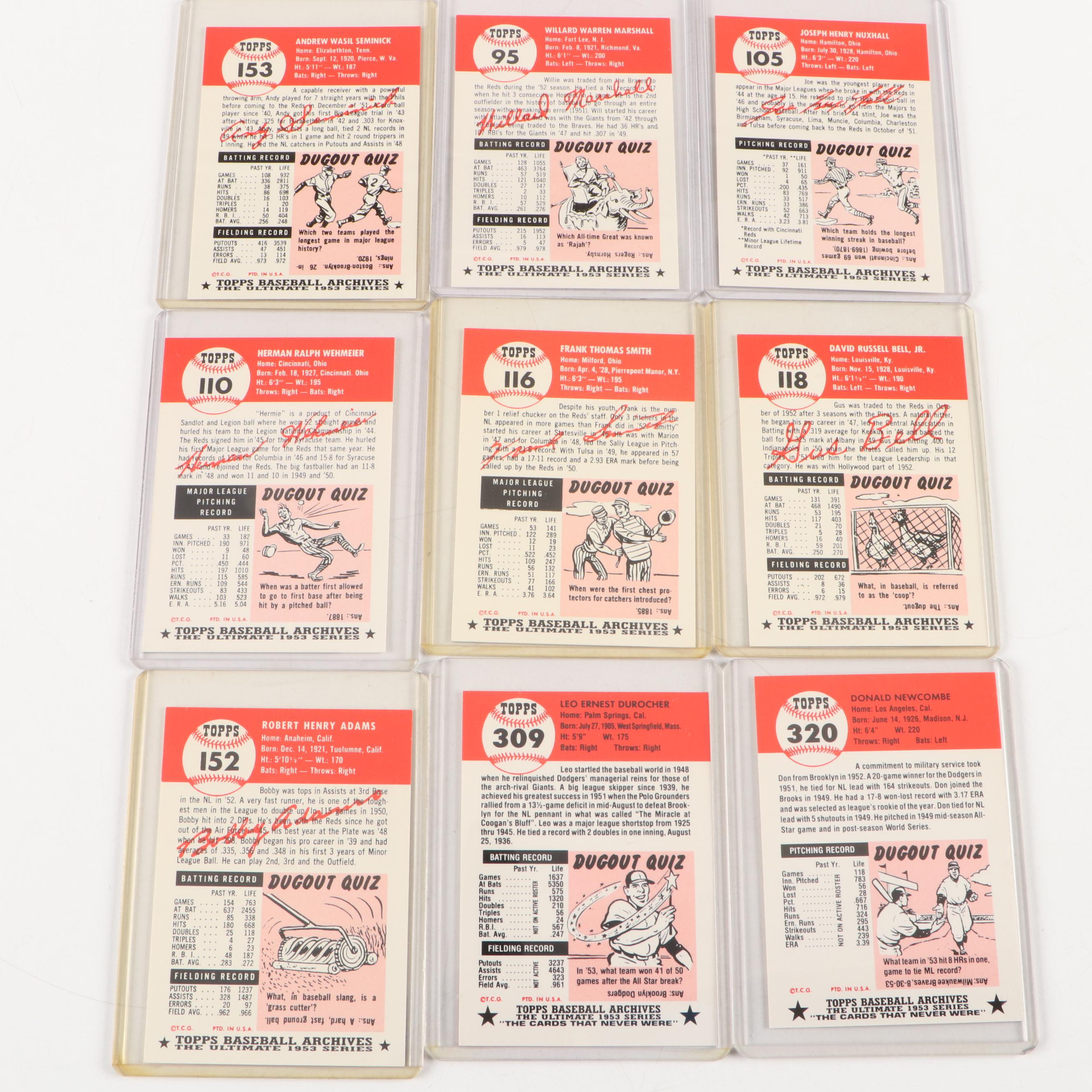 1952 and 1953 Topps Reprint Baseball Cards with Mickey Mantle and More