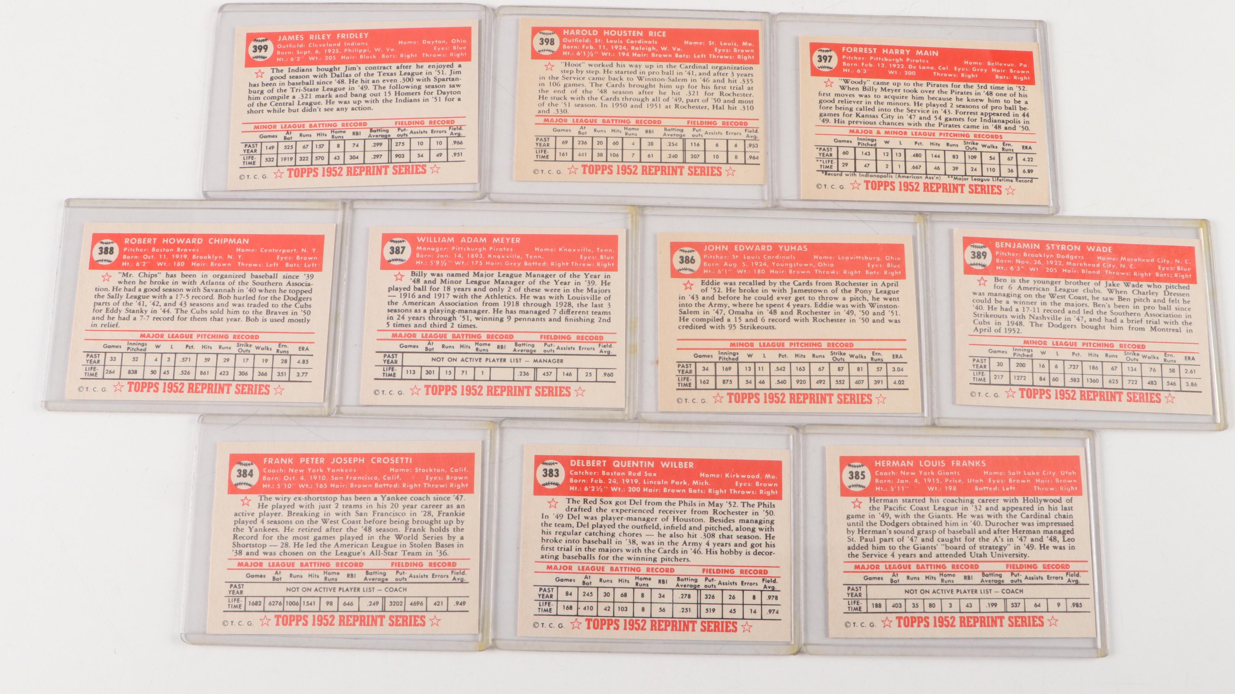 1952 and 1953 Topps Reprint Baseball Cards with Mickey Mantle and More