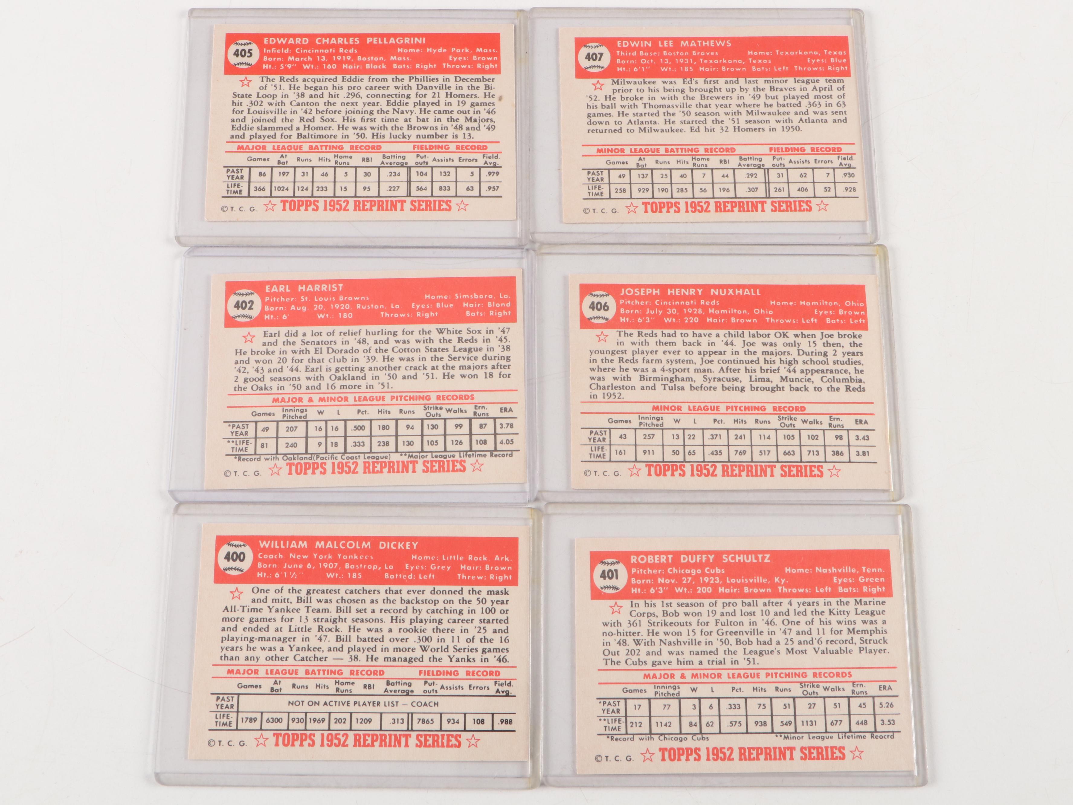 1952 and 1953 Topps Reprint Baseball Cards with Mickey Mantle and More