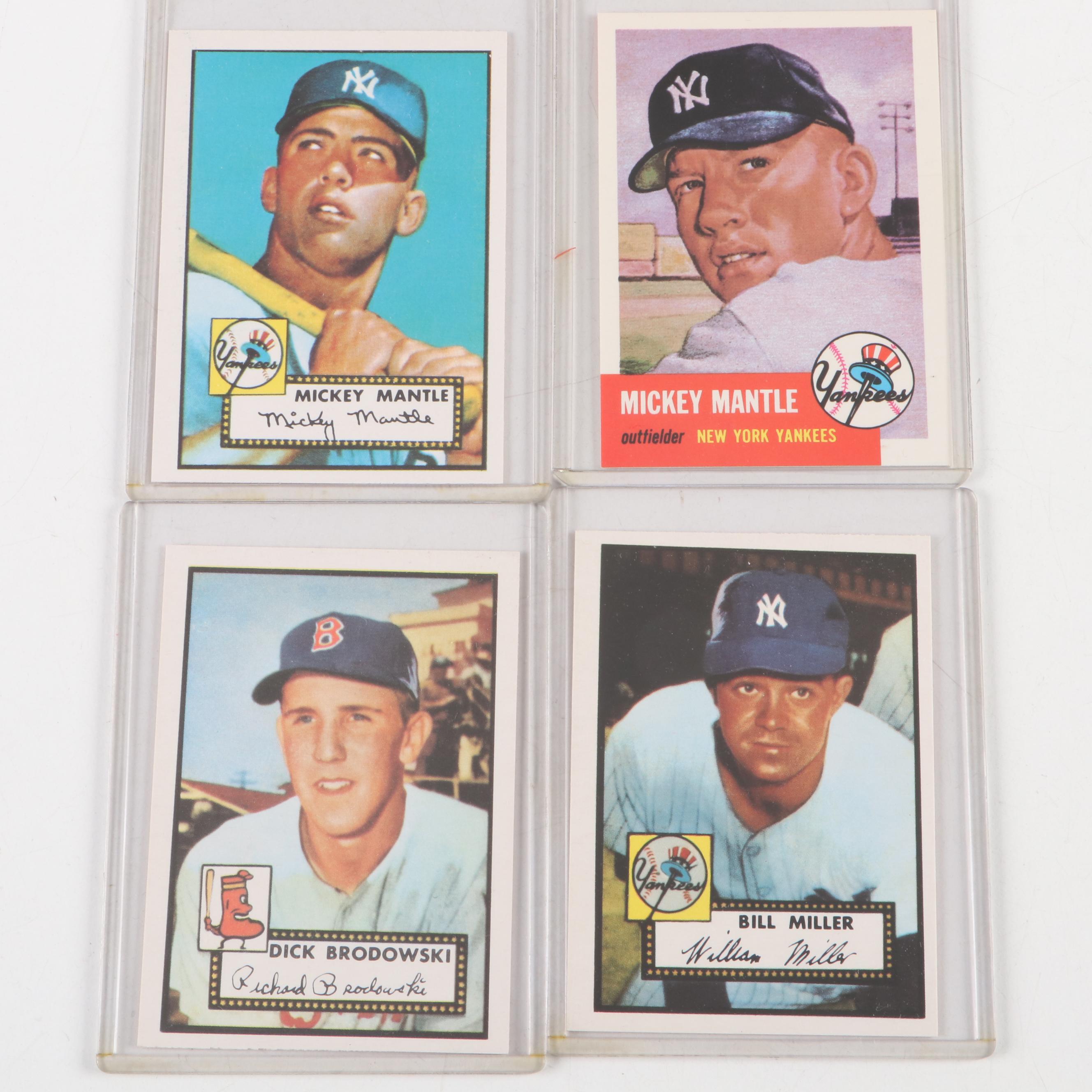 1952 and 1953 Topps Reprint Baseball Cards with Mickey Mantle and More