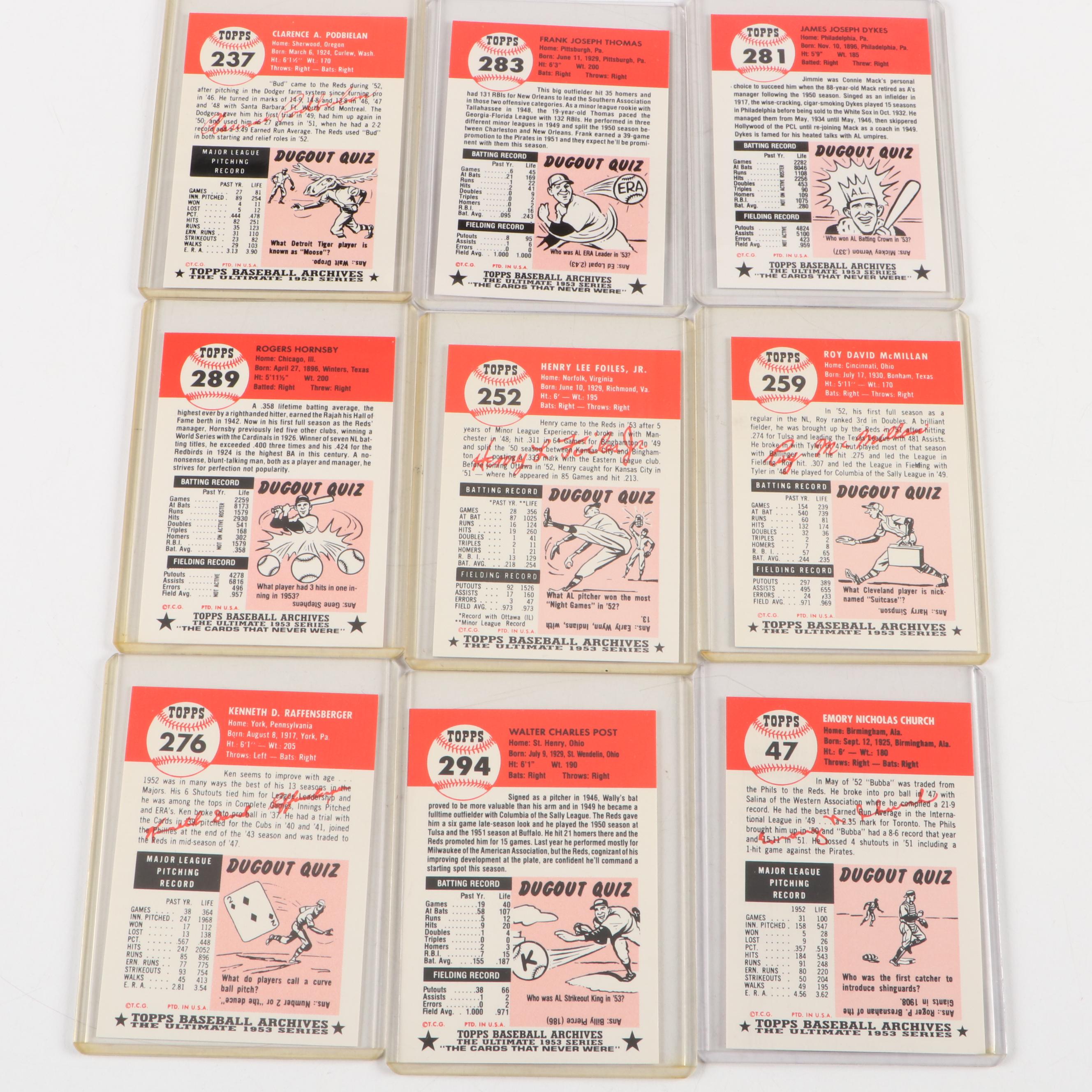 1952 and 1953 Topps Reprint Baseball Cards with Mickey Mantle and More