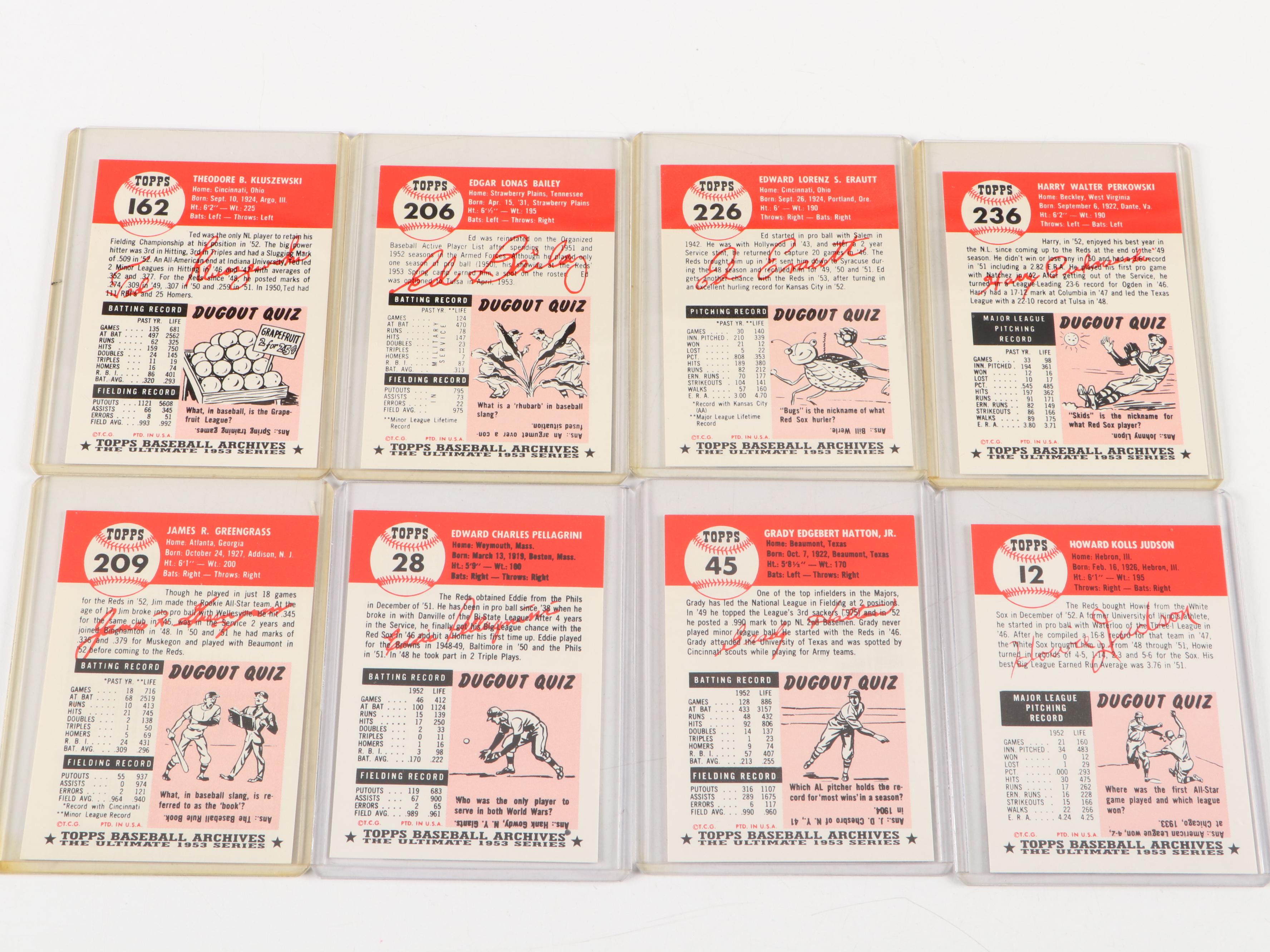 1952 and 1953 Topps Reprint Baseball Cards with Mickey Mantle and More