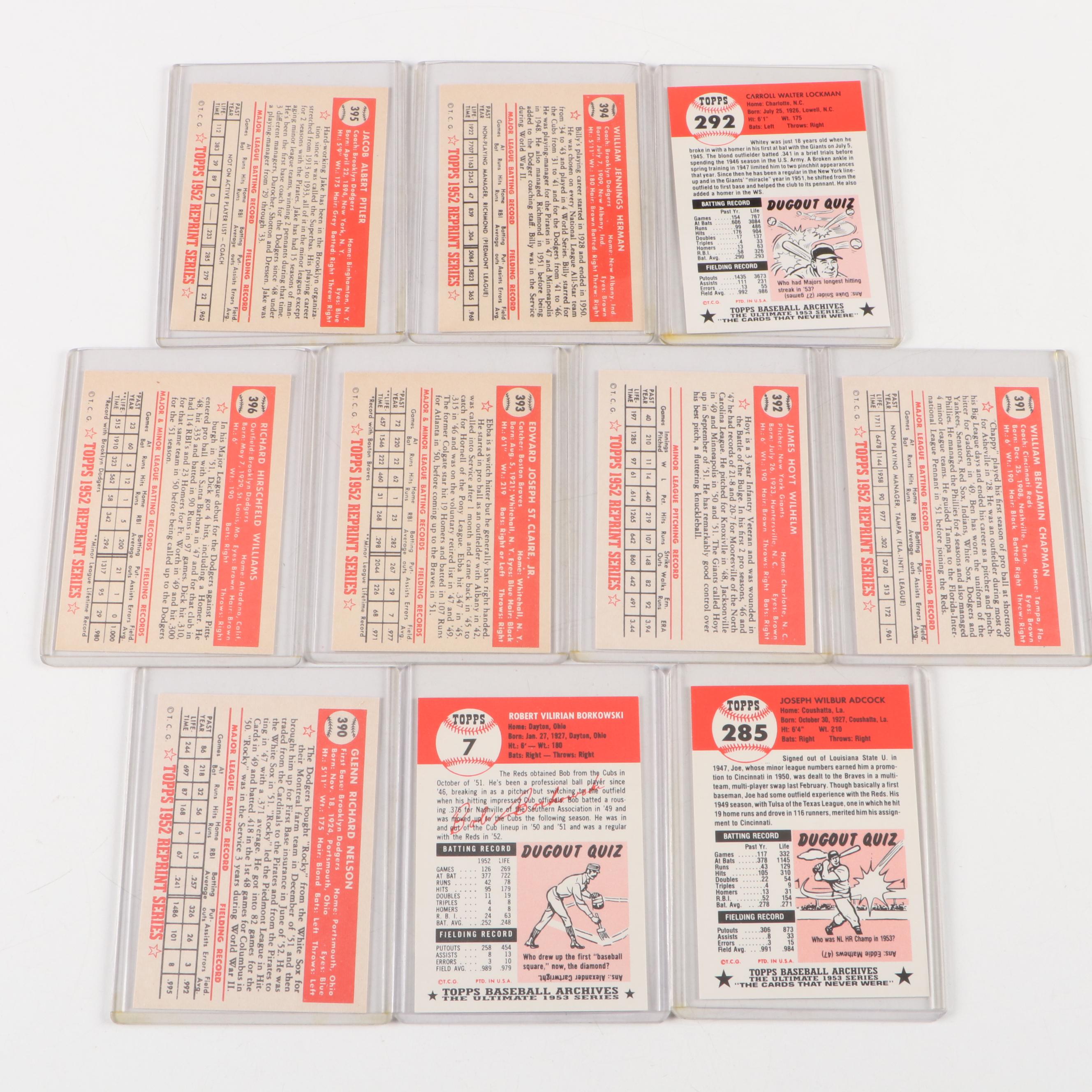 1952 and 1953 Topps Reprint Baseball Cards with Mickey Mantle and More