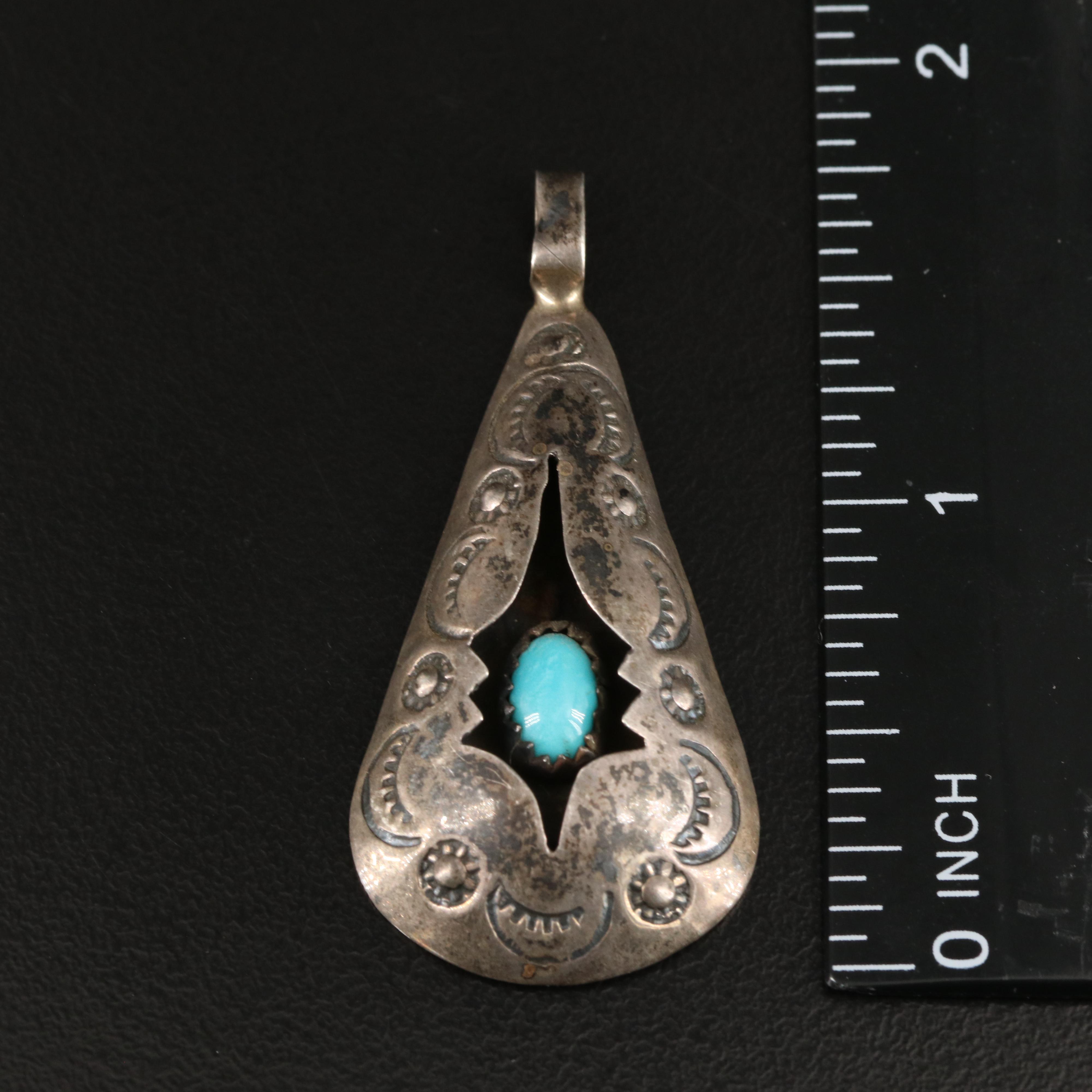 Vintage Southwestern Turquoise and Faux Turquoise Rings and Pendant