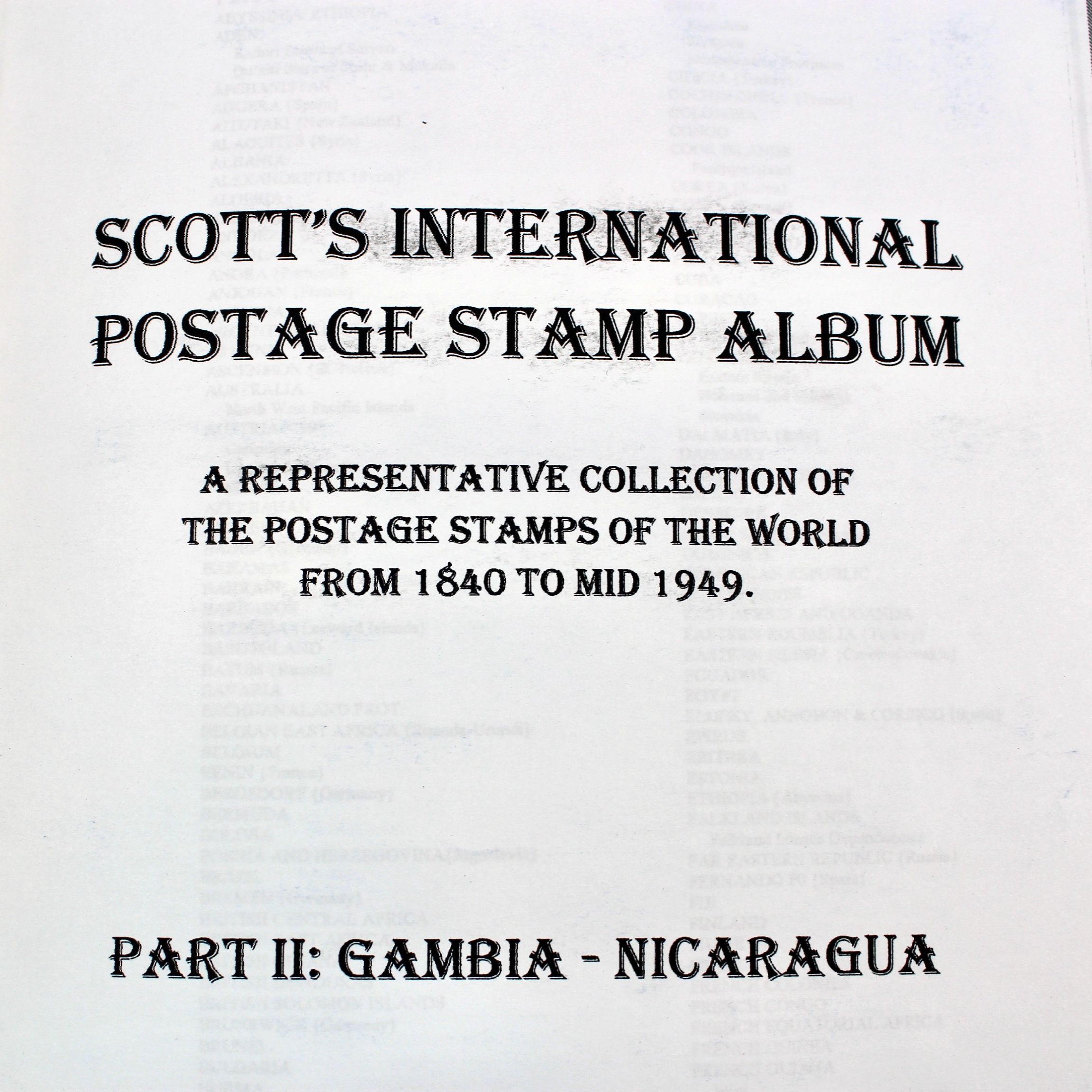 Scott's International Postage Stamp Album Collection, 1840 to 1949