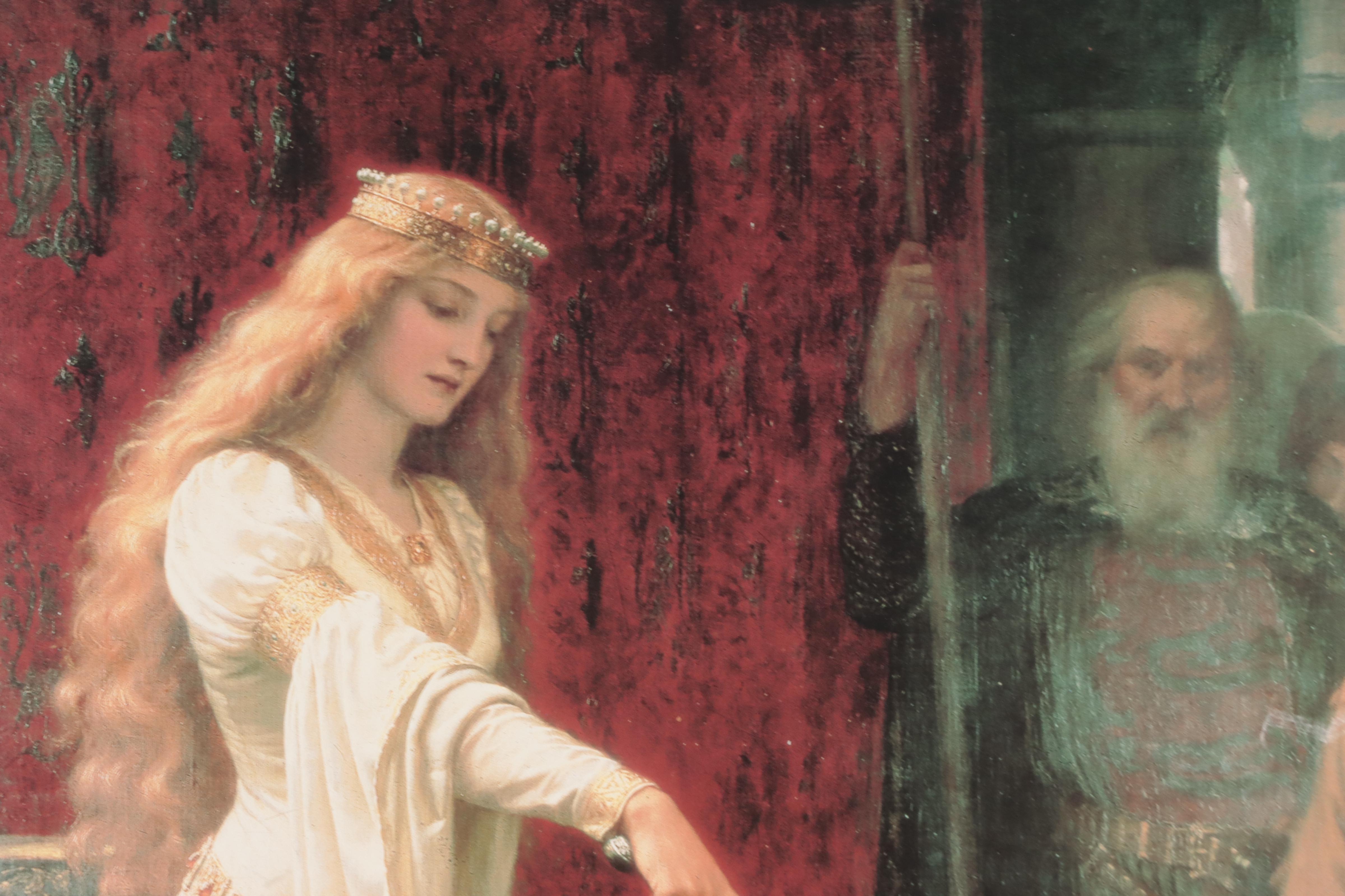 Offset Lithograph After Edmund Blair Leighton "The Accolade"