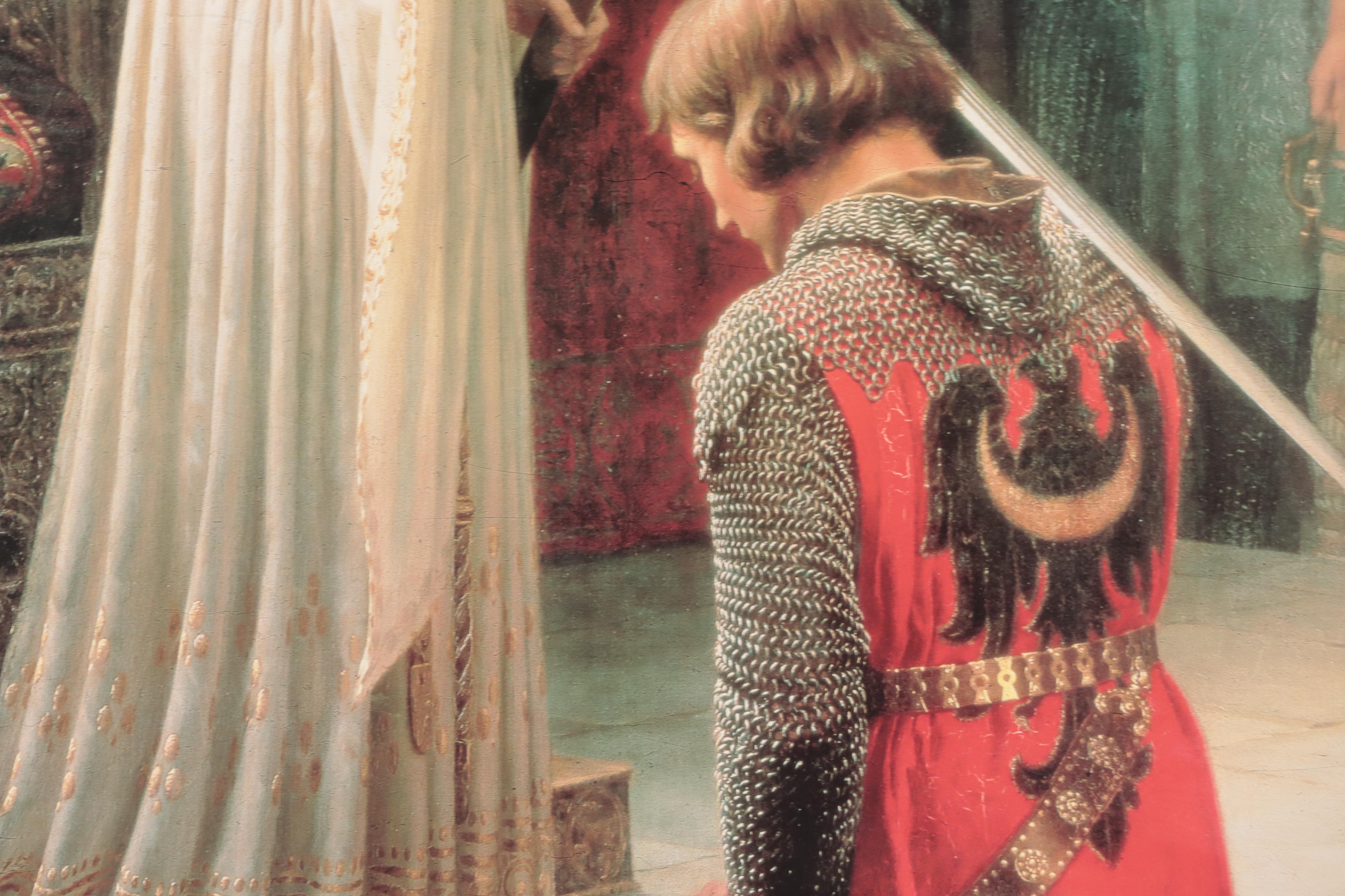 Offset Lithograph After Edmund Blair Leighton "The Accolade"