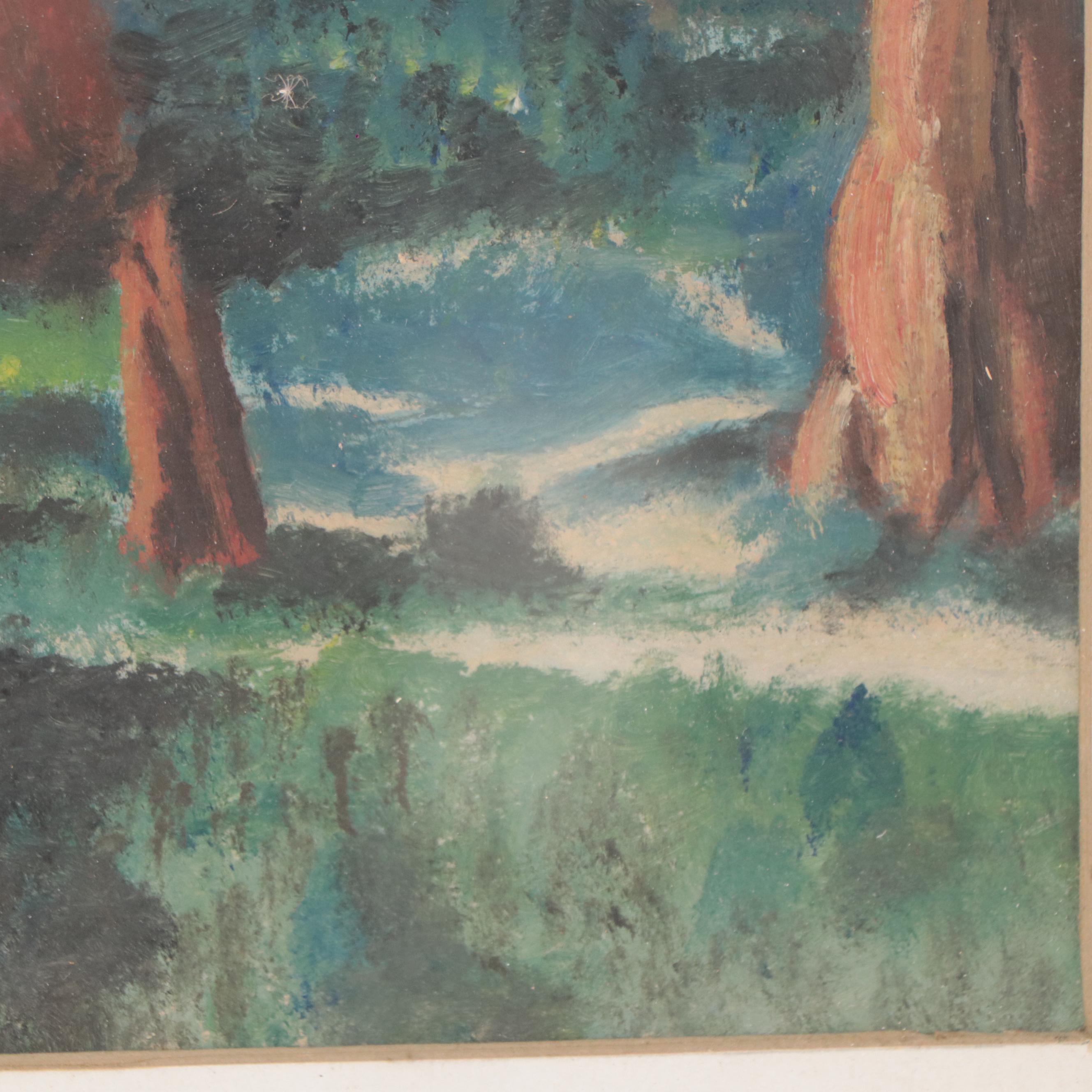 Watercolor Painting of Alpine Landscape