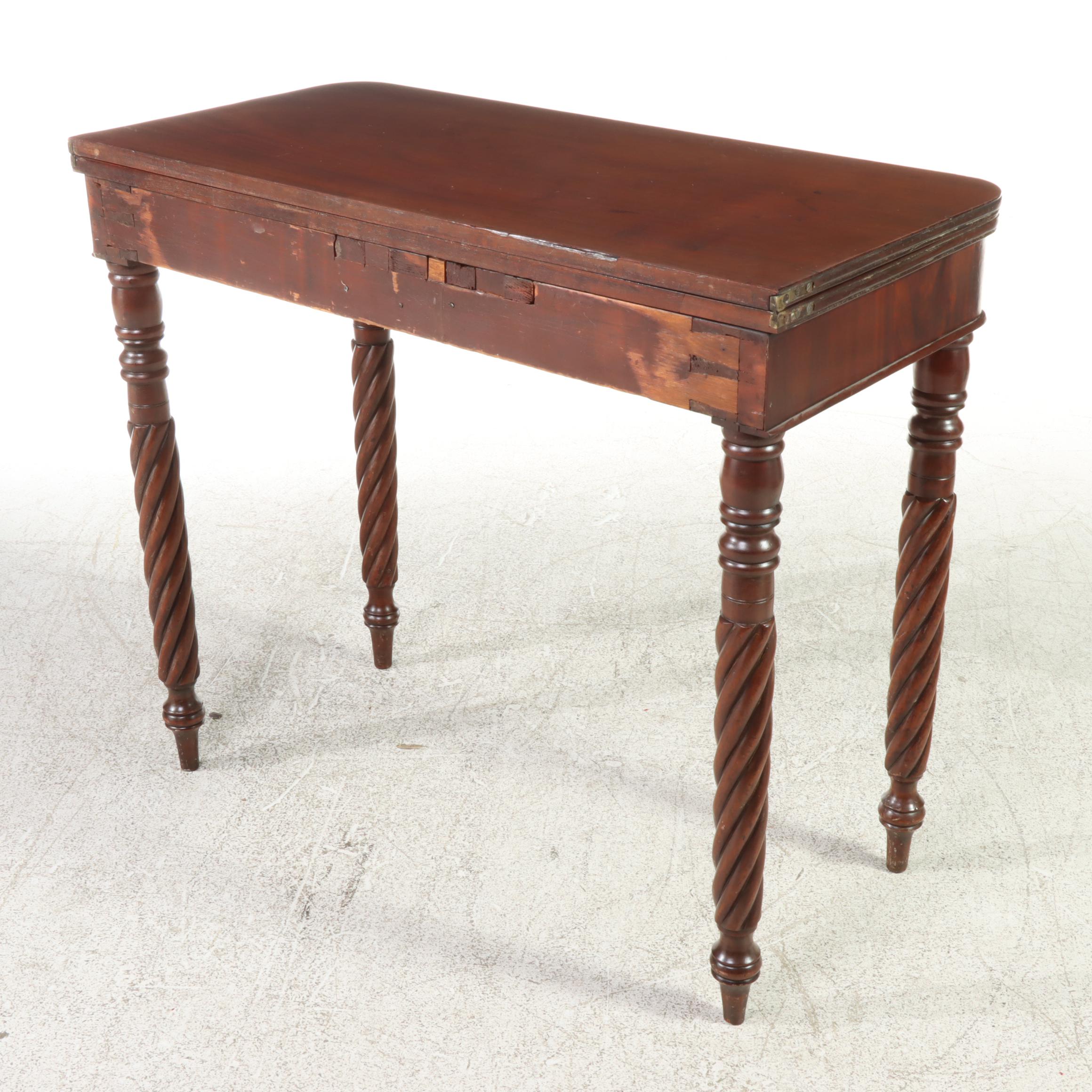 Late Federal Flame Mahogany Games Table, circa 1830