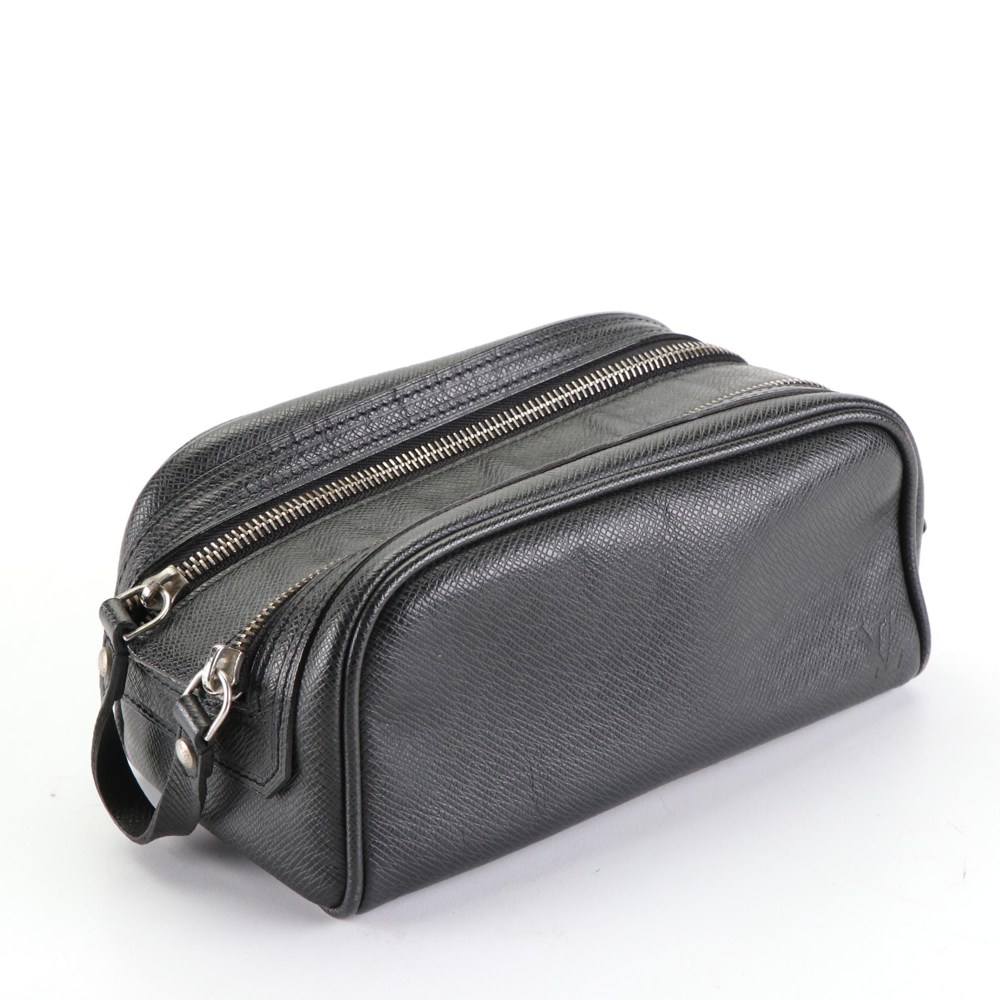 Louis Vuitton Trousse Ivan Toiletries Bag in Ardoise Taïga Leather