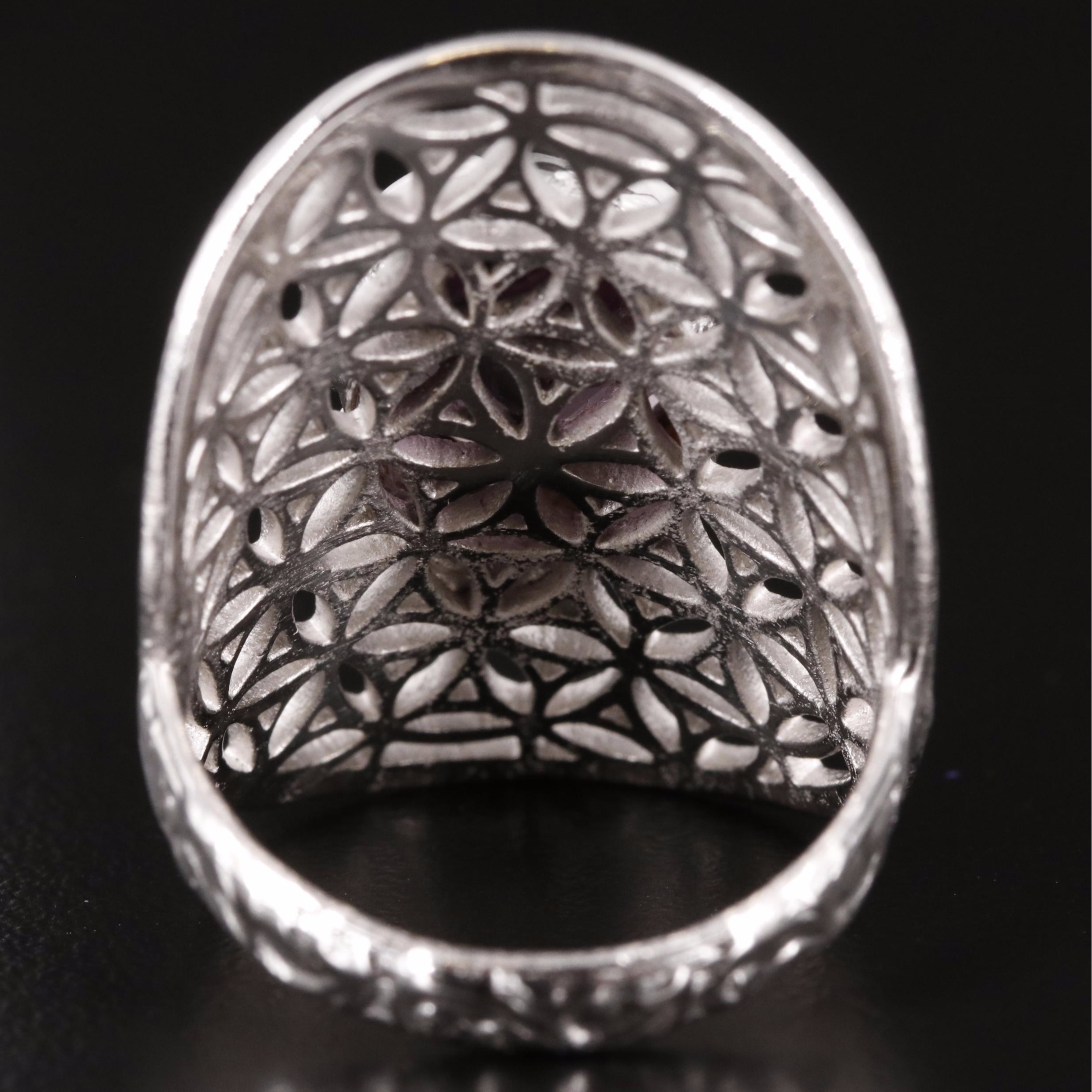 Sterling Amethyst Statement Ring