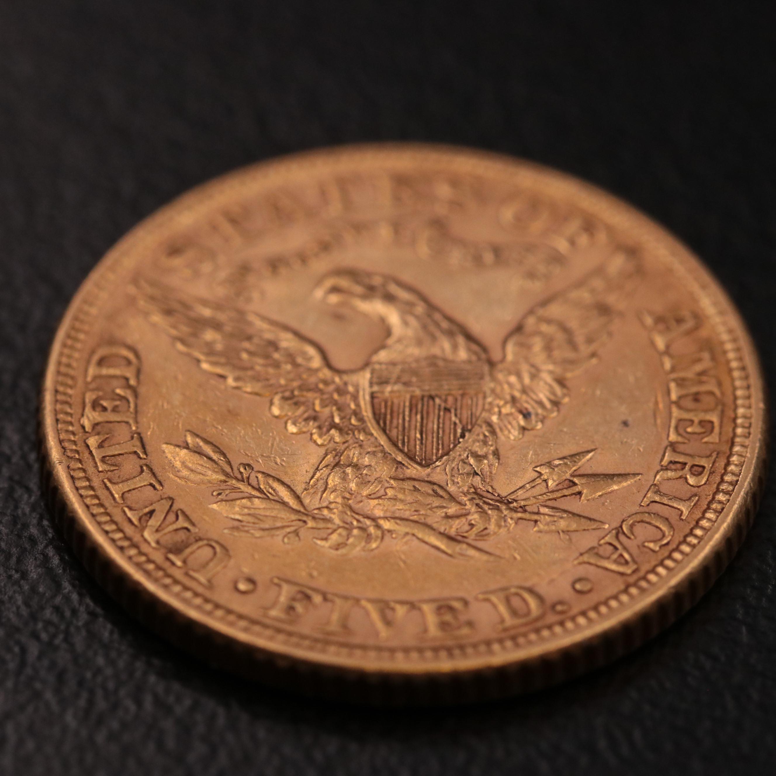 1882 Liberty Head $5 Gold Half Eagle