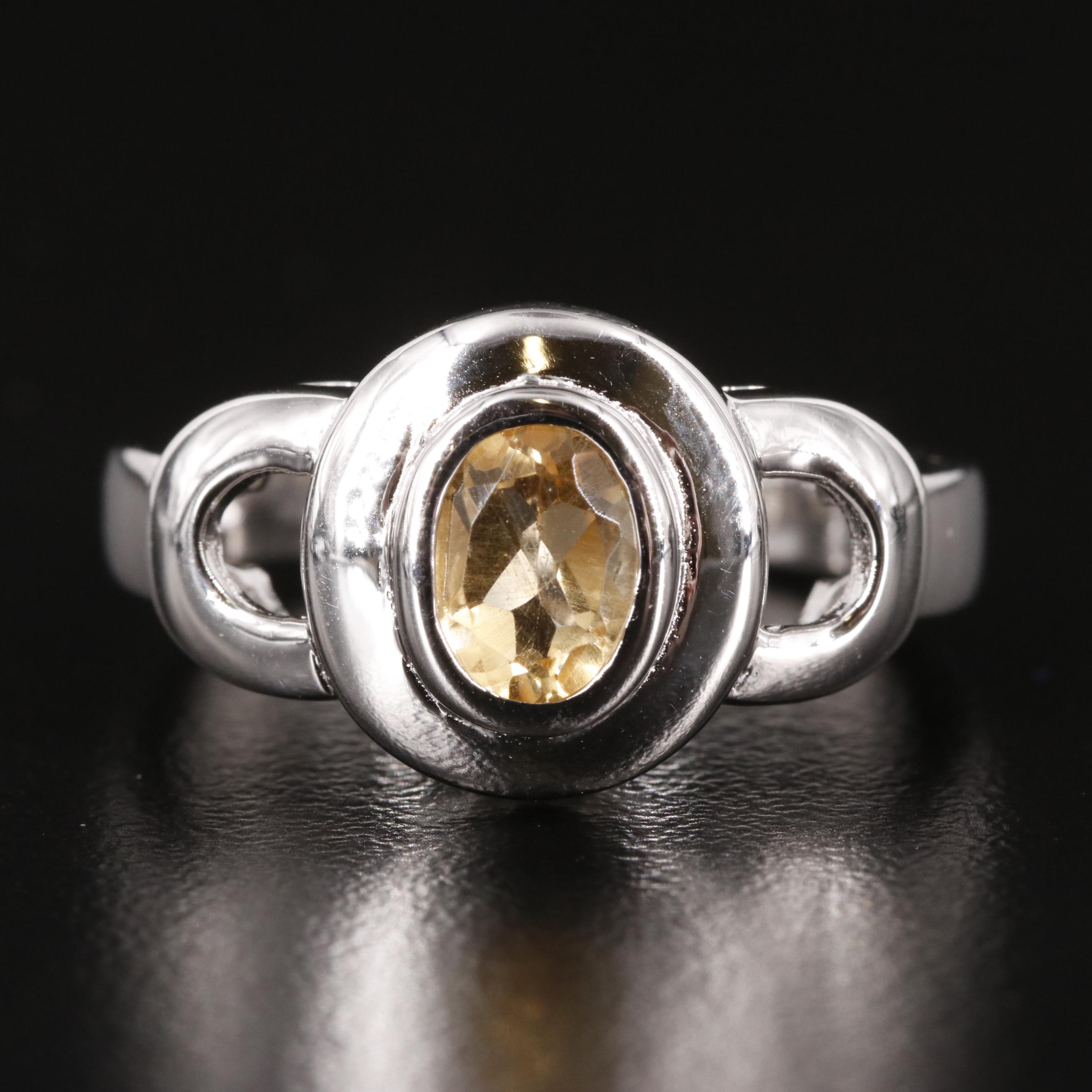 Sterling Citrine Ring