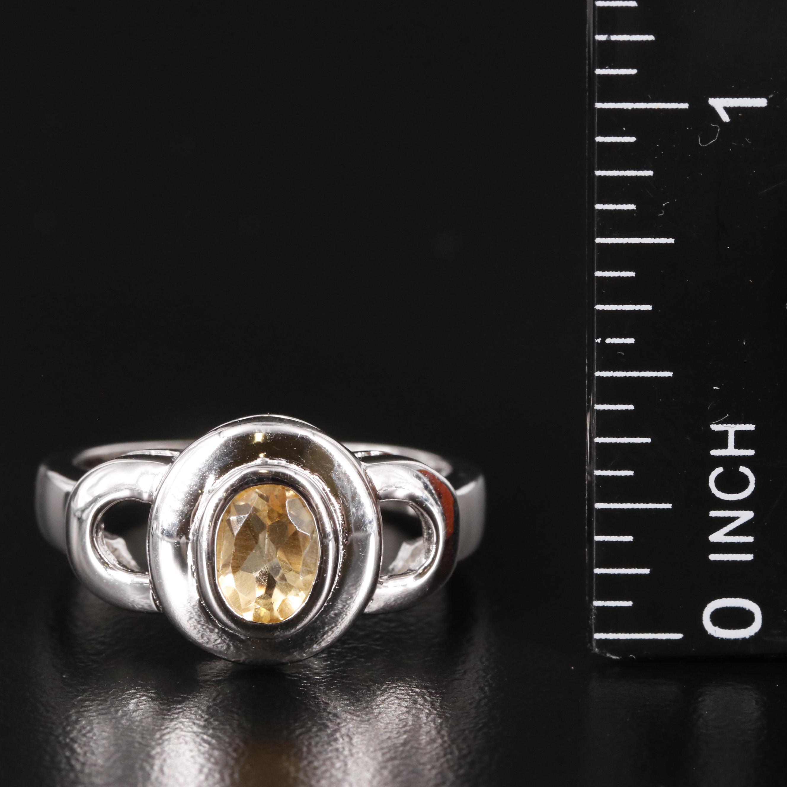 Sterling Citrine Ring