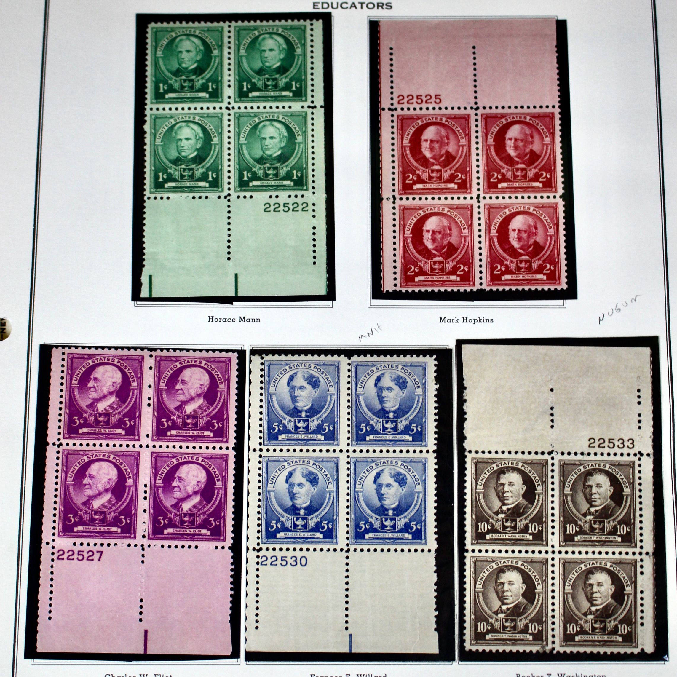 Famous American Plate Block Stamp Set