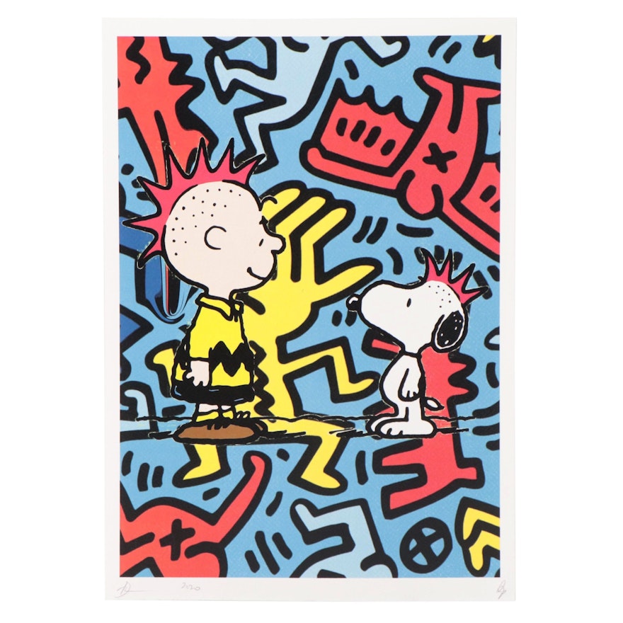 Death NYC Pop Art Graphic Print Peanuts x Keith Haring, 2020