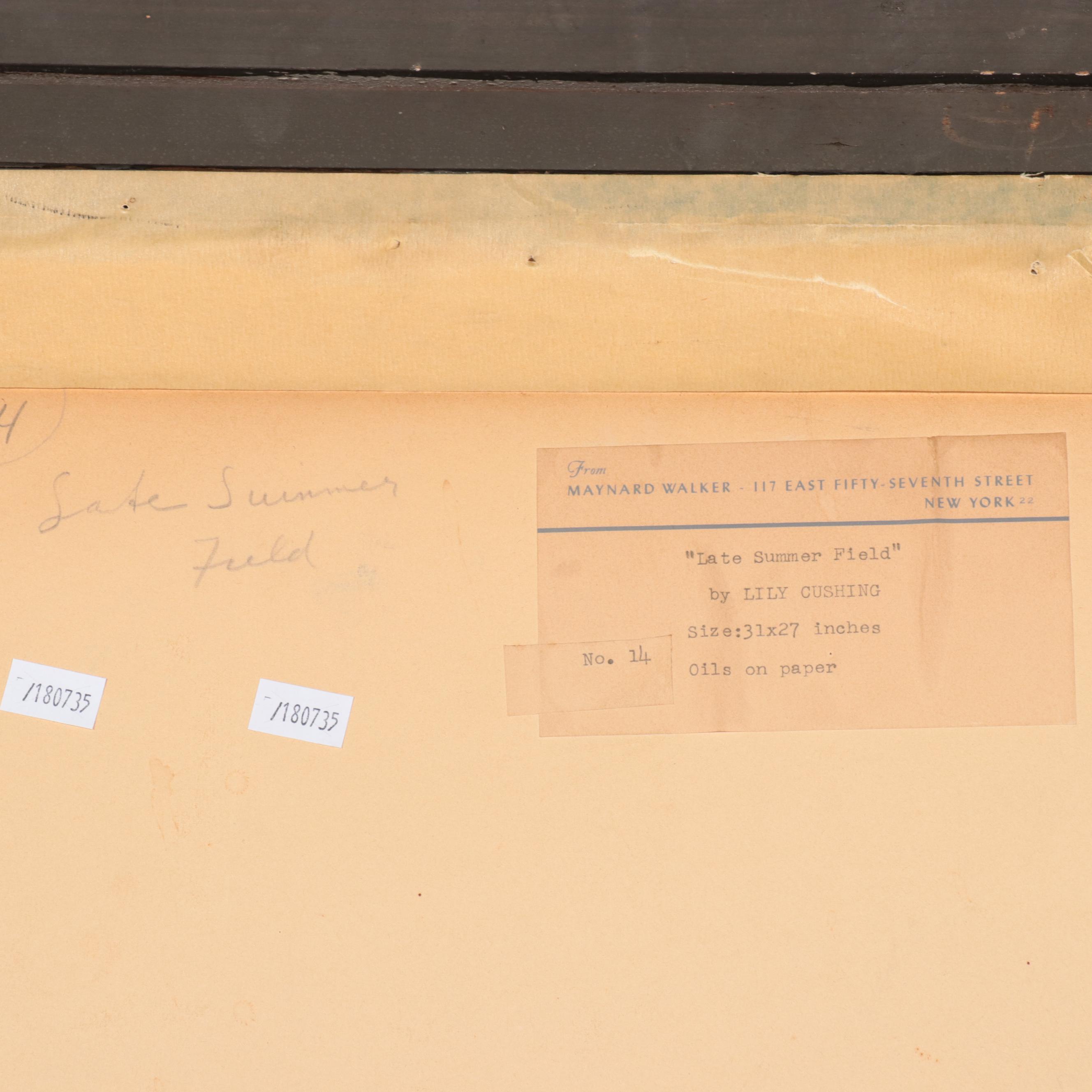 Lily Cushing Oil Painting "Late Summer Field," 1964