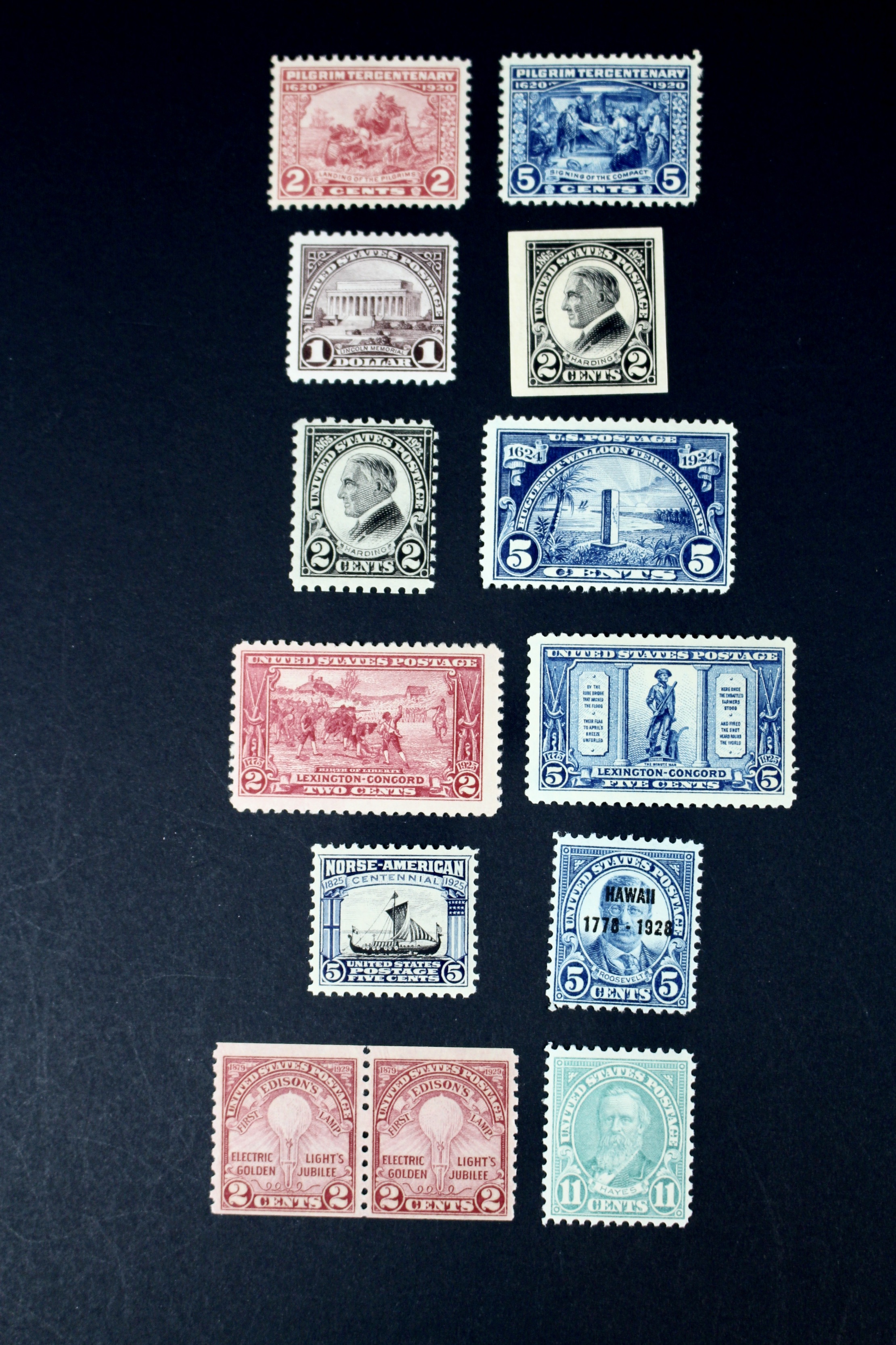 Twenty-Eight Mint Never Hinged U.S. Postage Stamps