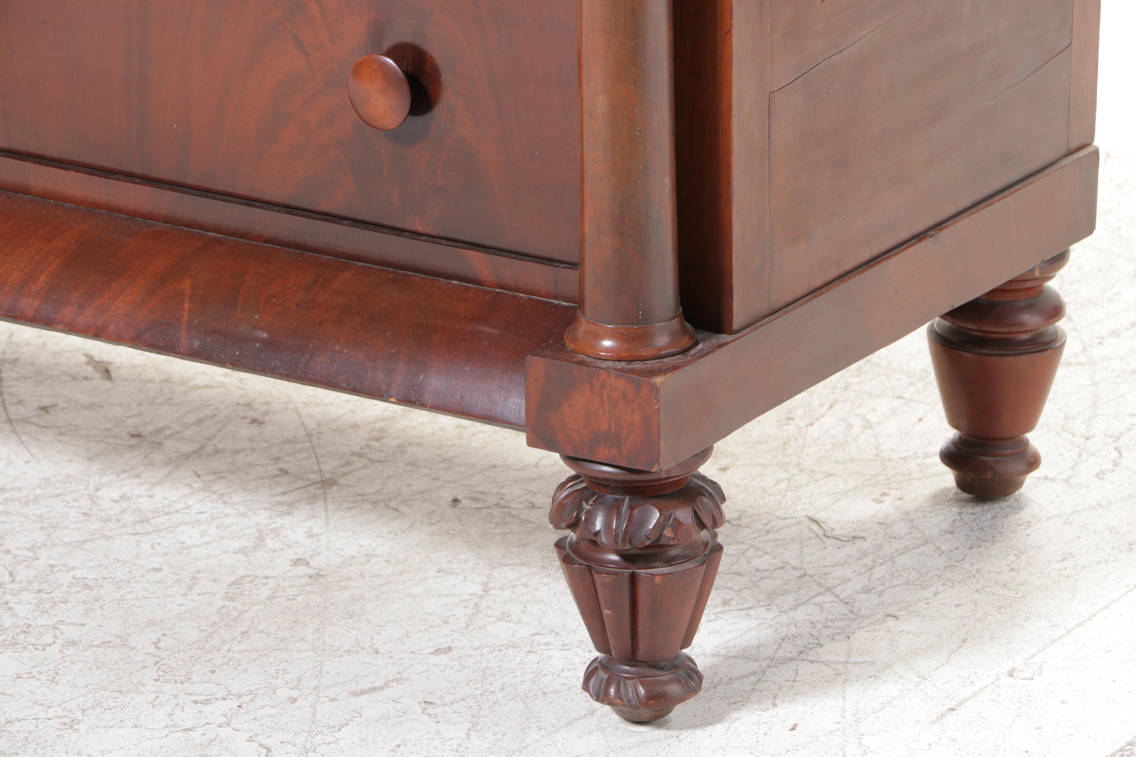 American Classical Mahogany and Cherrywood Four-Drawer Chest, Mid-19th Century