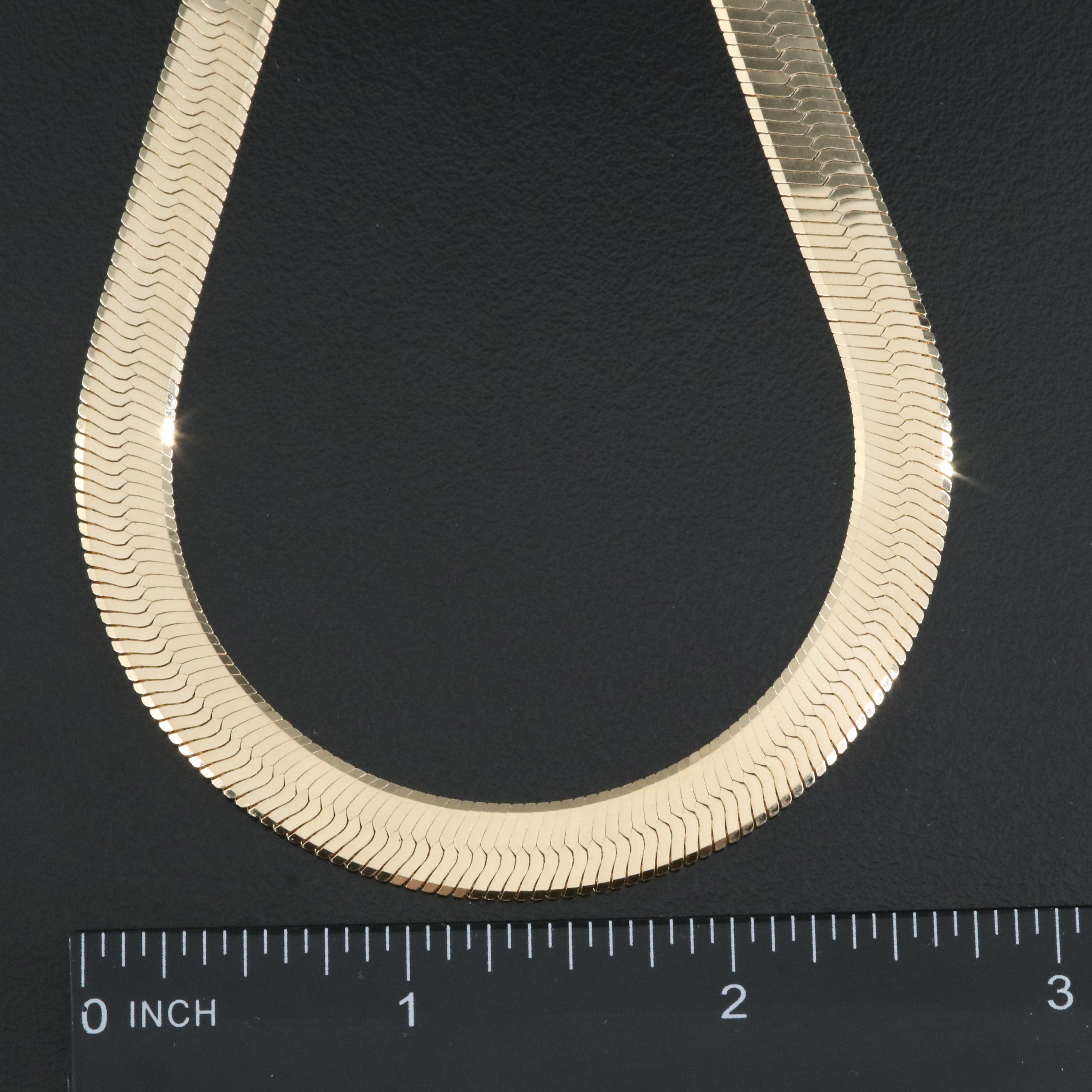 Italian 14K Herringbone Chain Necklace