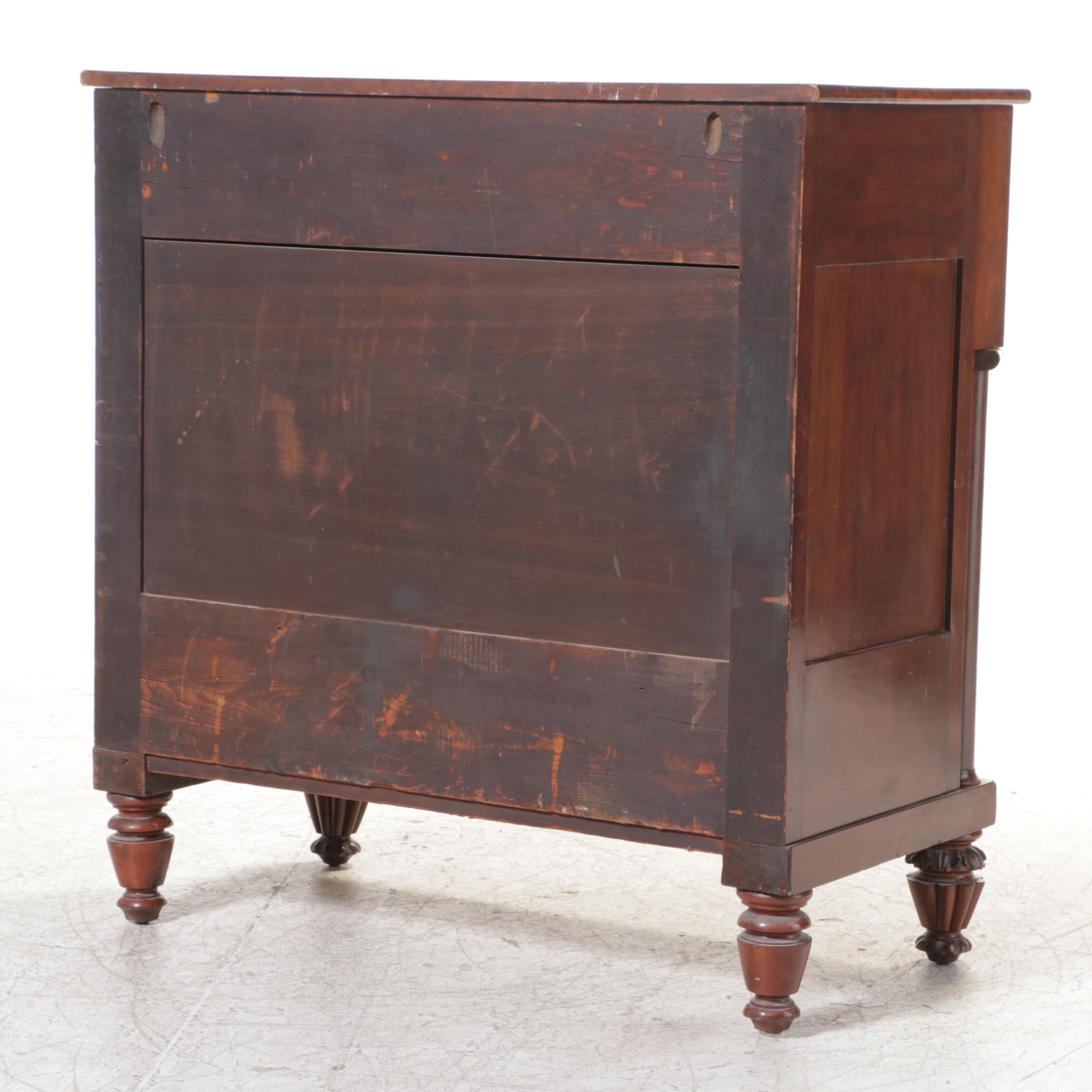 American Classical Mahogany and Cherrywood Four-Drawer Chest, Mid-19th Century