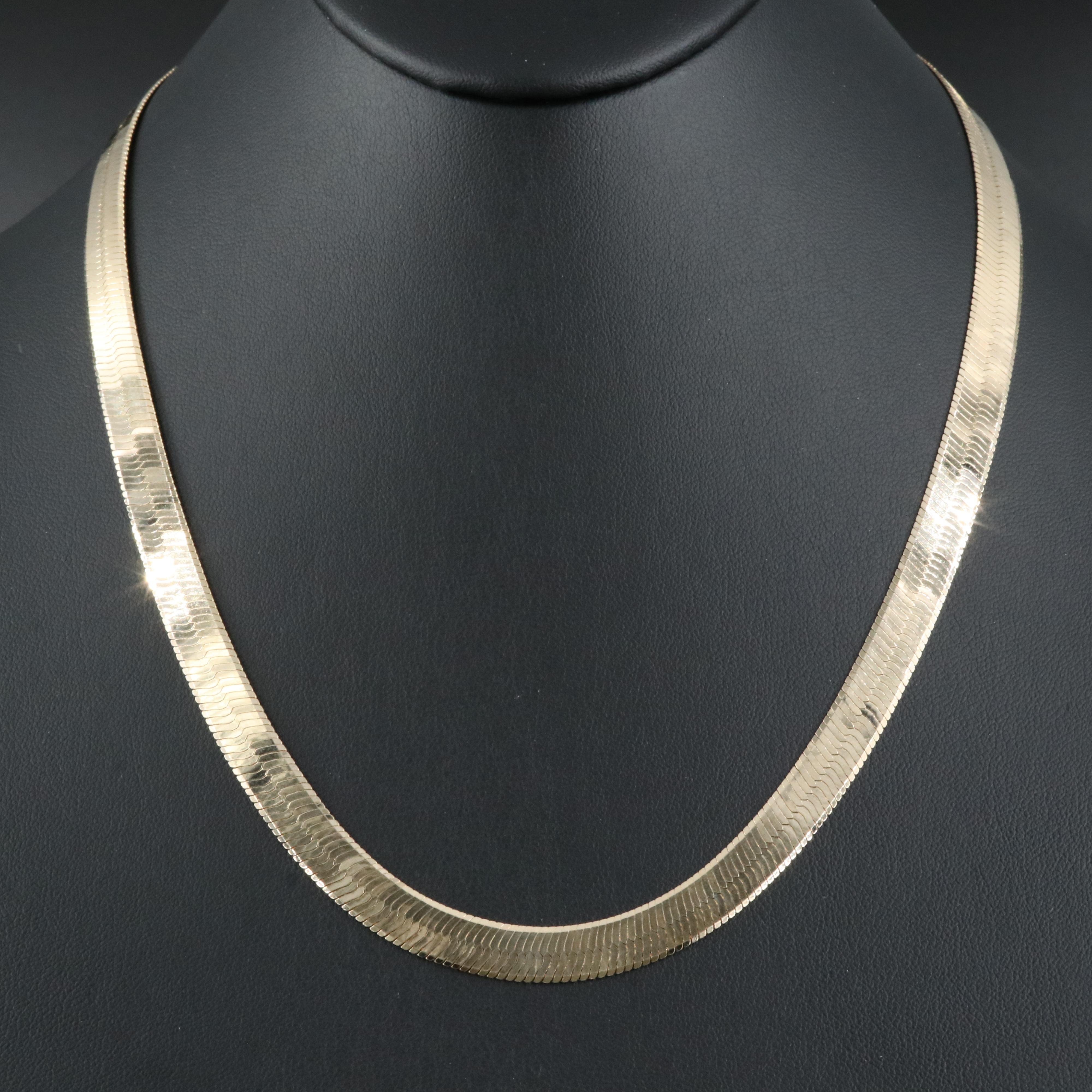 Italian 14K Herringbone Chain Necklace