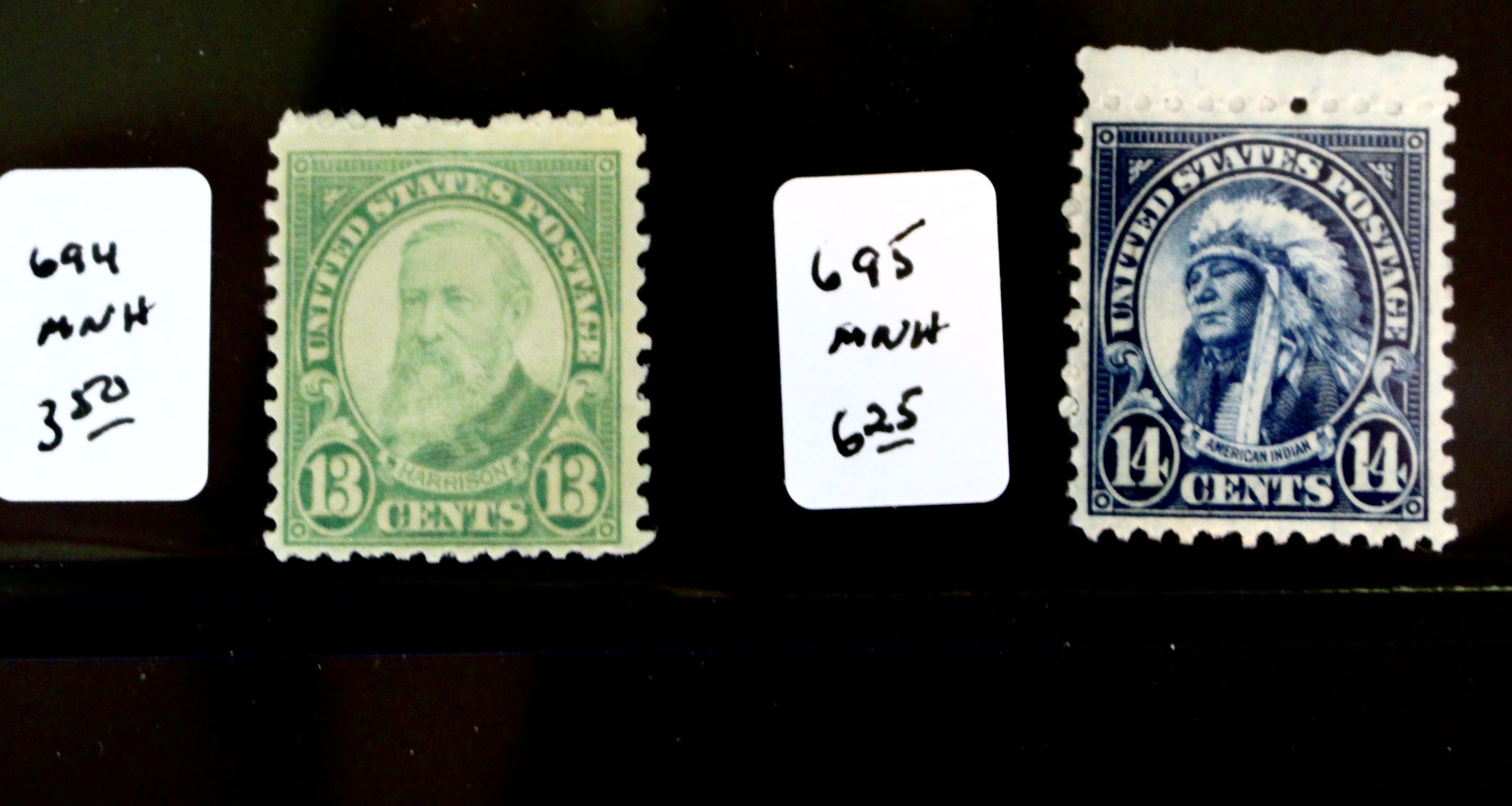 Twenty-Eight Mint Never Hinged U.S. Postage Stamps