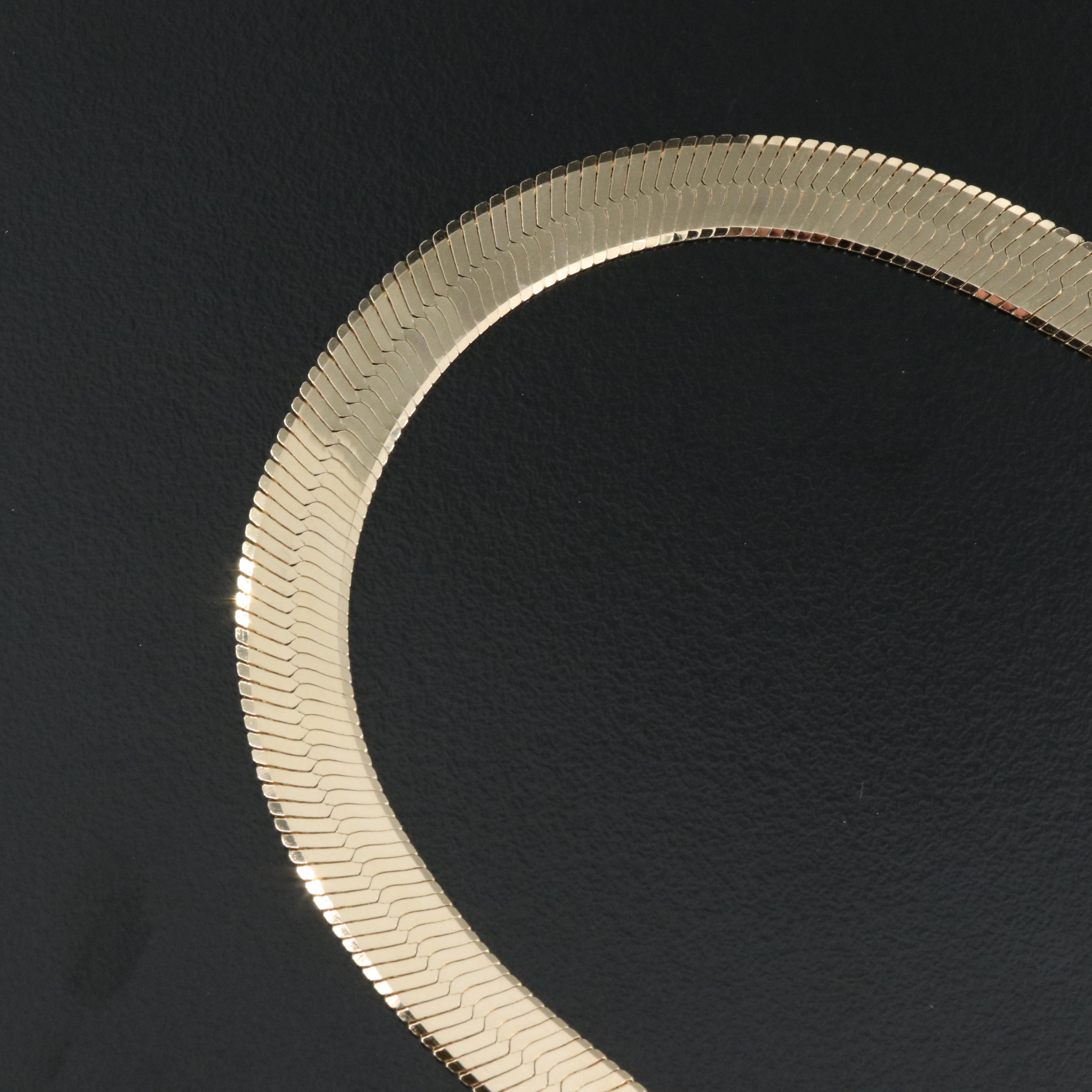 Italian 14K Herringbone Chain Necklace