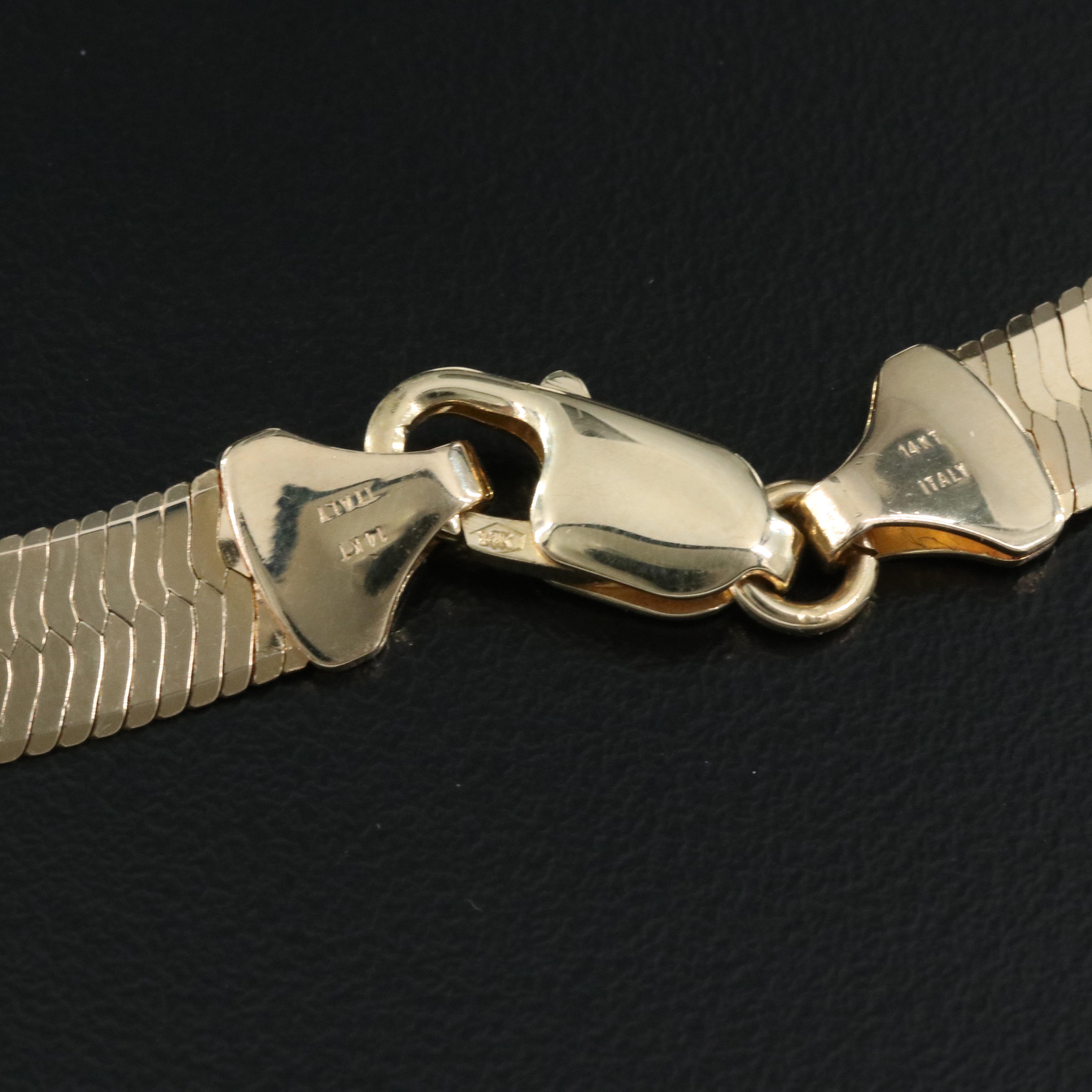 Italian 14K Herringbone Chain Necklace