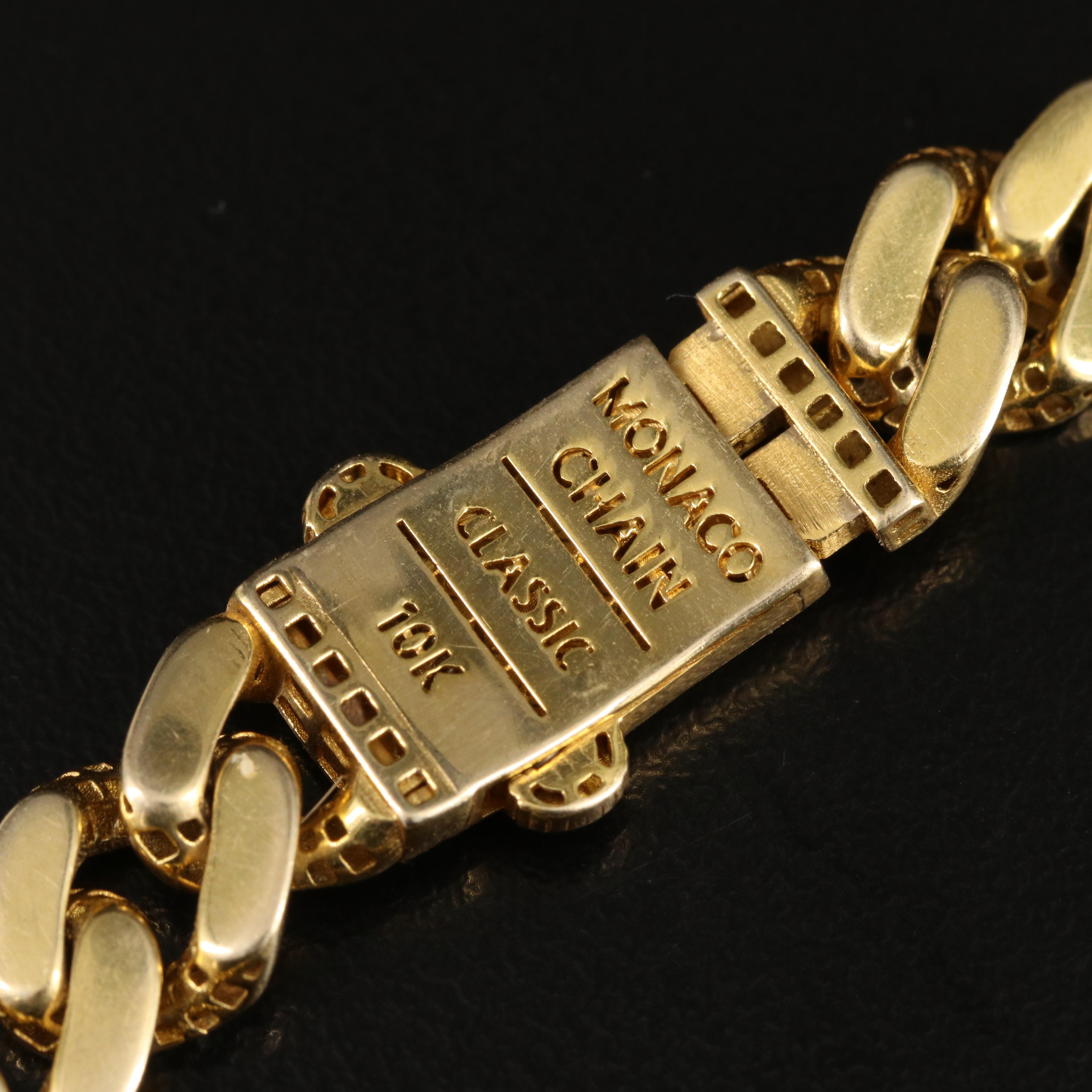 Oro Monaco 10K Curb Chain Bracelet with Diamond Cut Finish