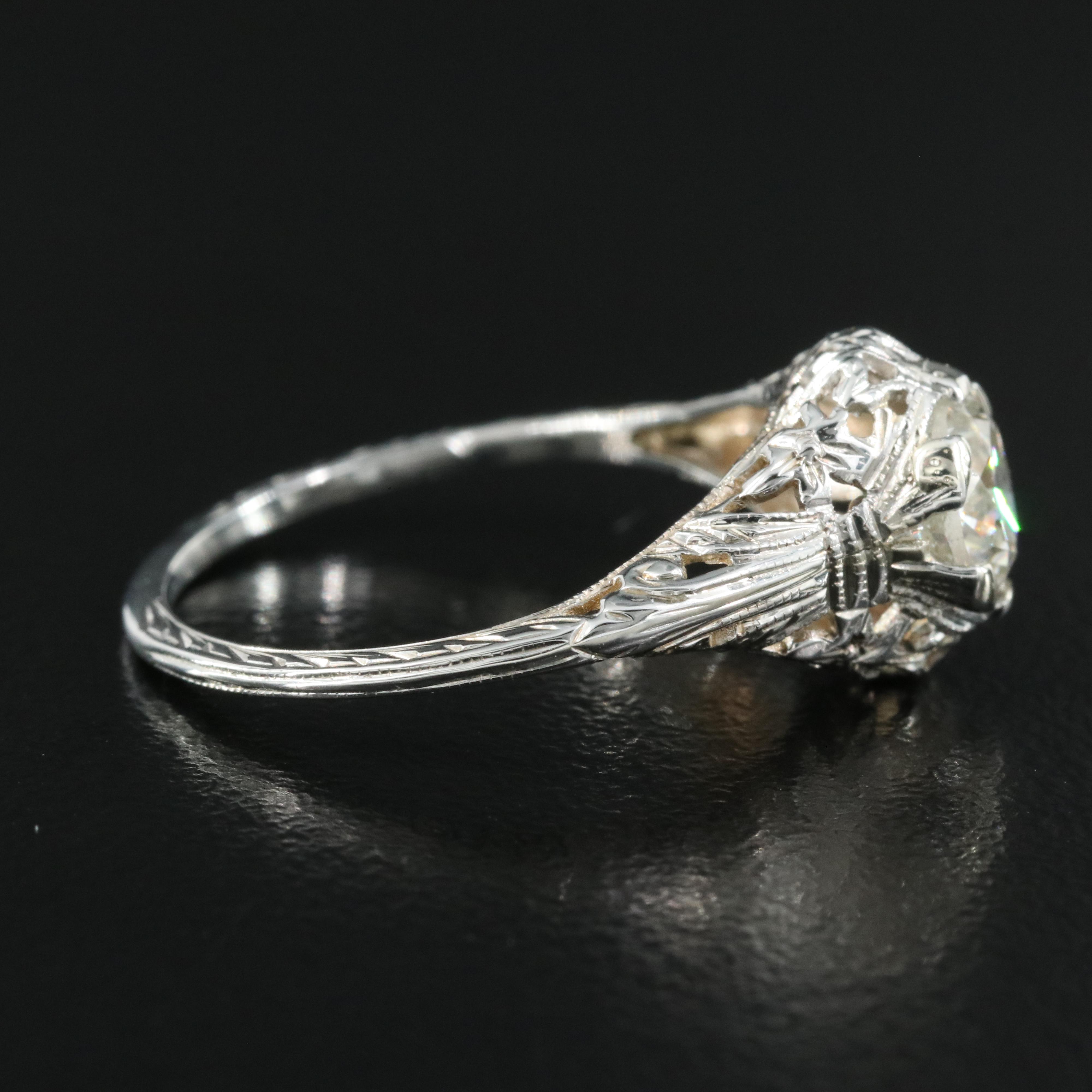 Vintage 18K 1.00 CT Diamond Solitaire Ring