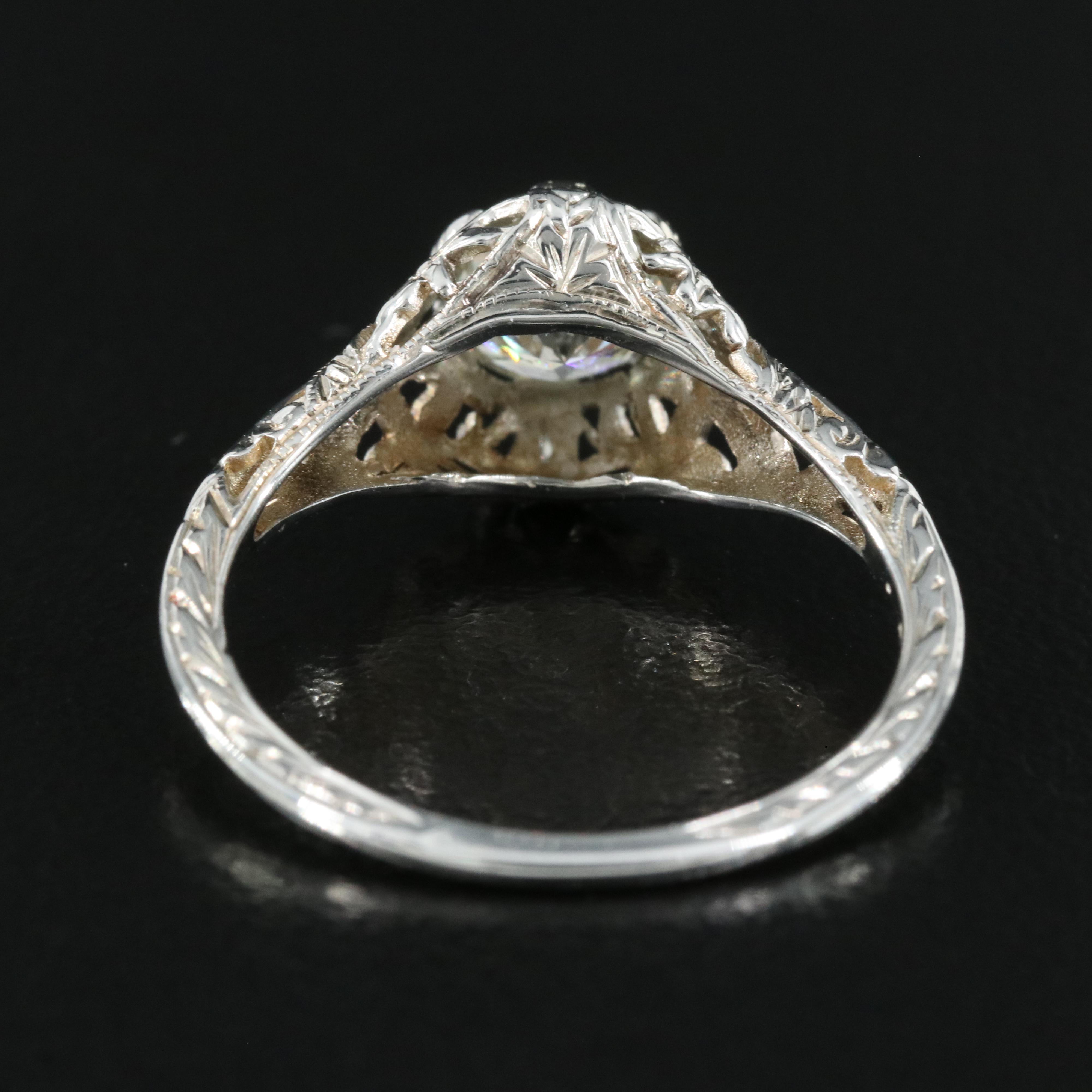 Vintage 18K 1.00 CT Diamond Solitaire Ring