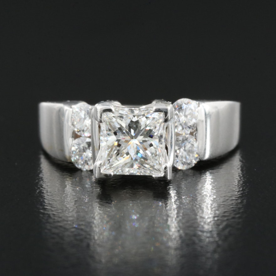 18K 1.40 CTW Diamond Ring with GIA Online Report