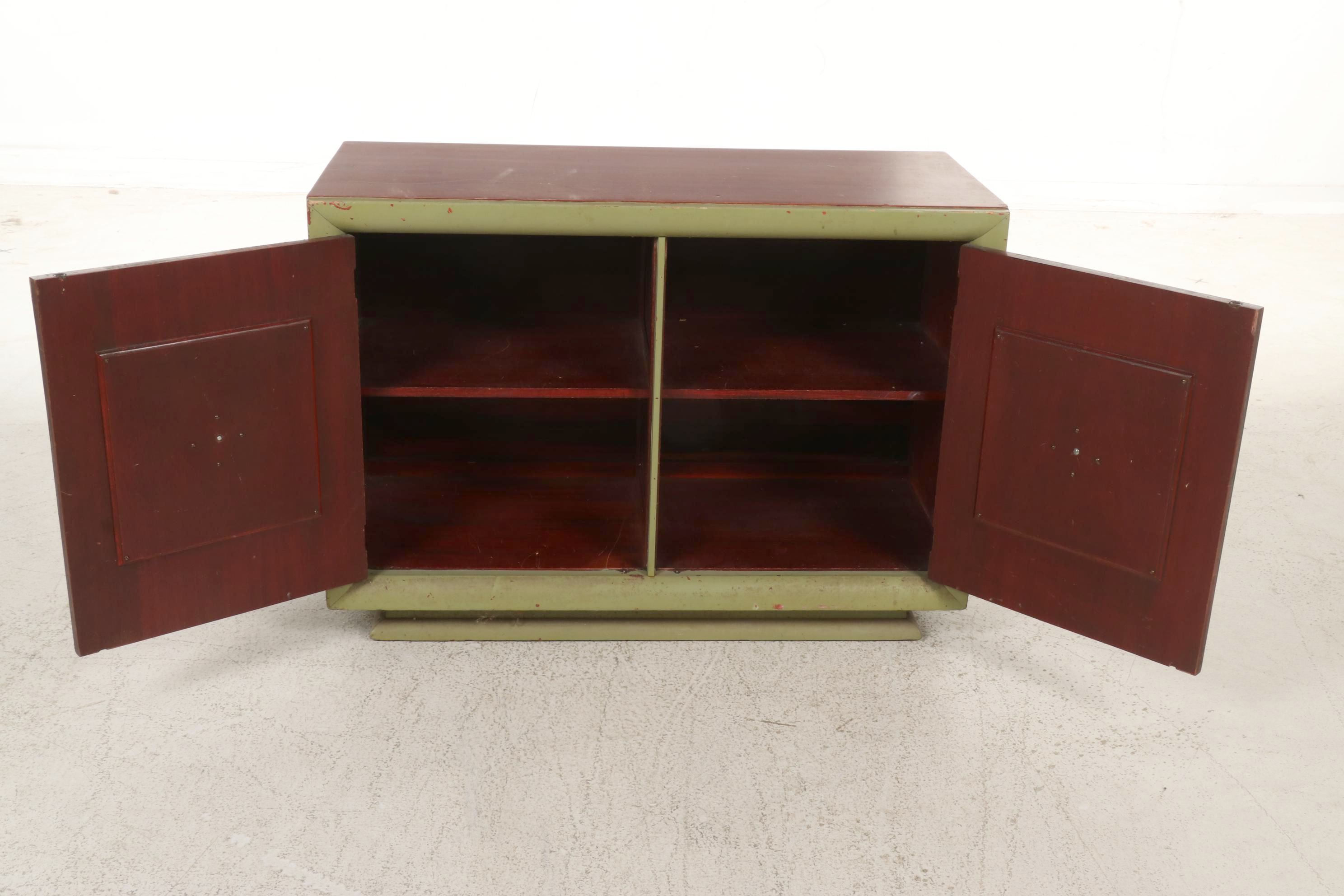 Art Deco Style Paint-Decorated Mahogany Cabinet, 20th Century