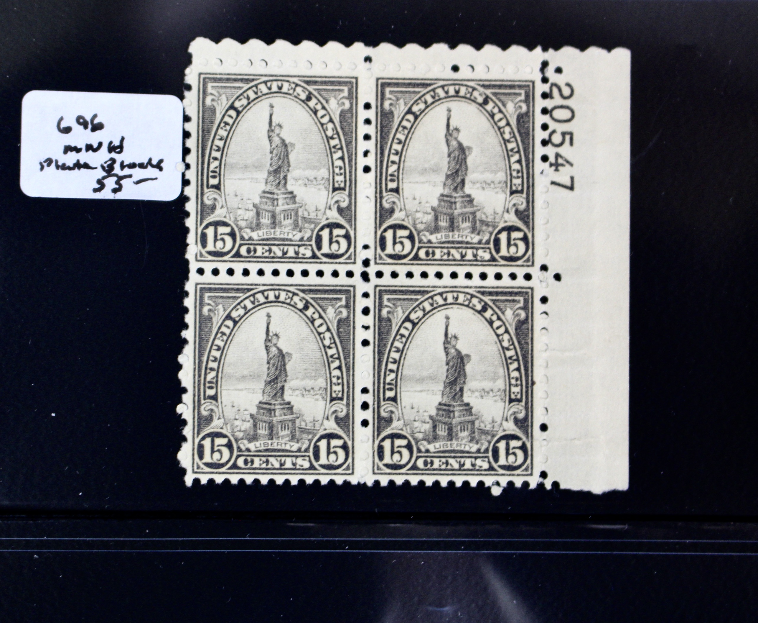 Four Mint Never Hinged U.S. Postage Stamp Blocks