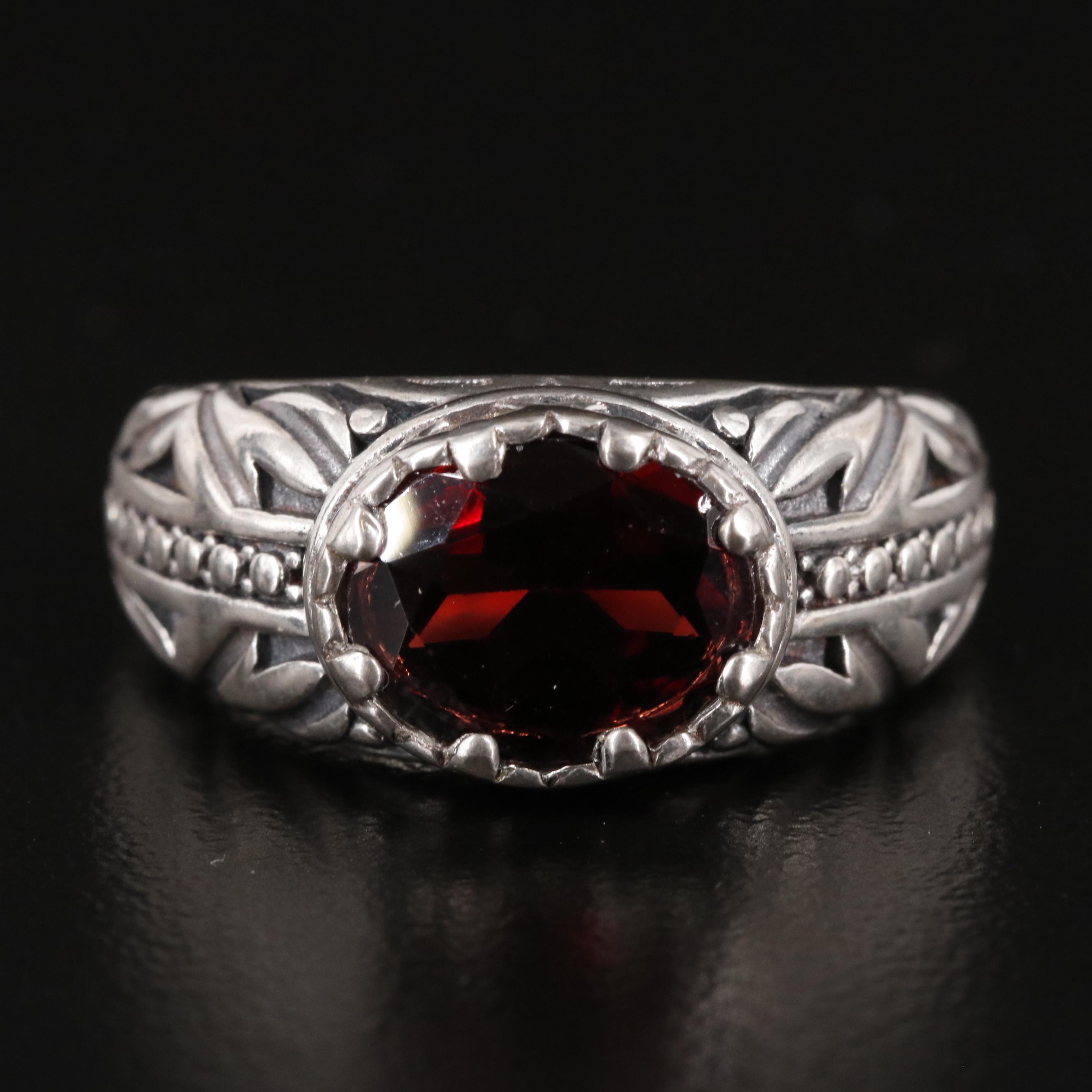 Sterling Garnet Ring